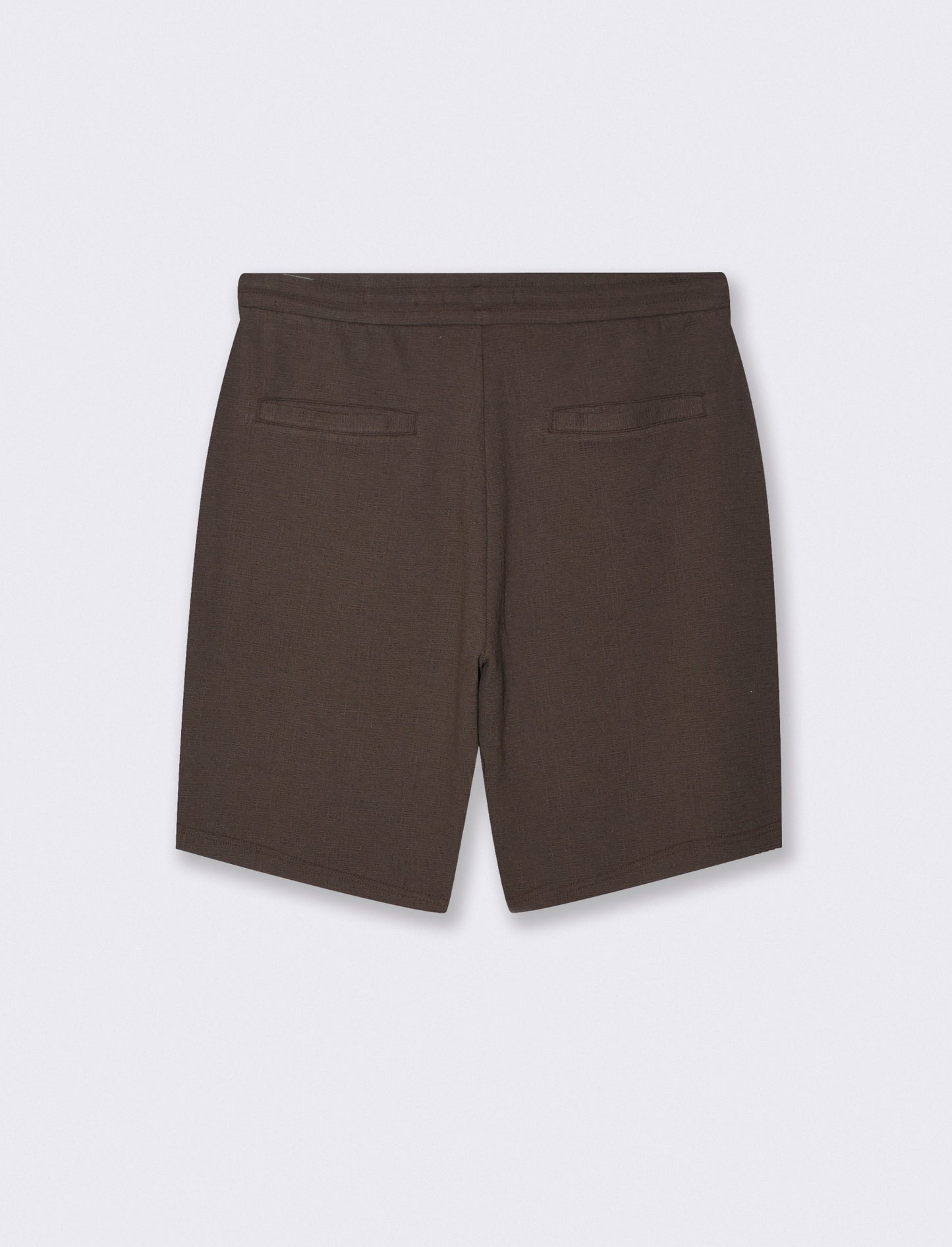 Bermuda Jacquard Effetto Juta con Vita Jogger - Moro