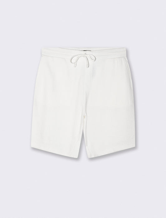 Bermuda Jacquard Jute Effect with Jogger Waistband - White