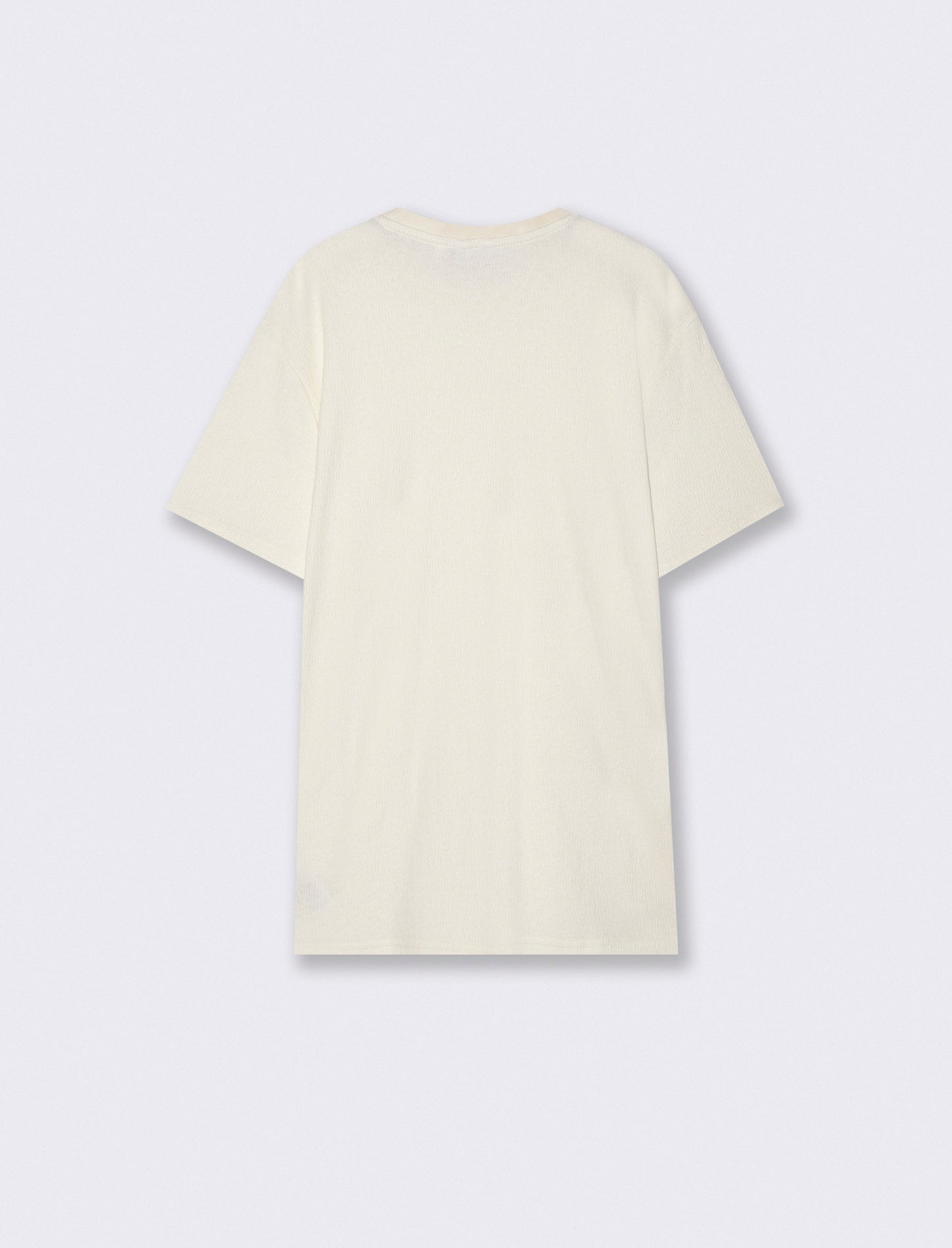 -SHIRT GIROCOLLO DA SET STRUTTURA JACQUARD - Bianco sporco