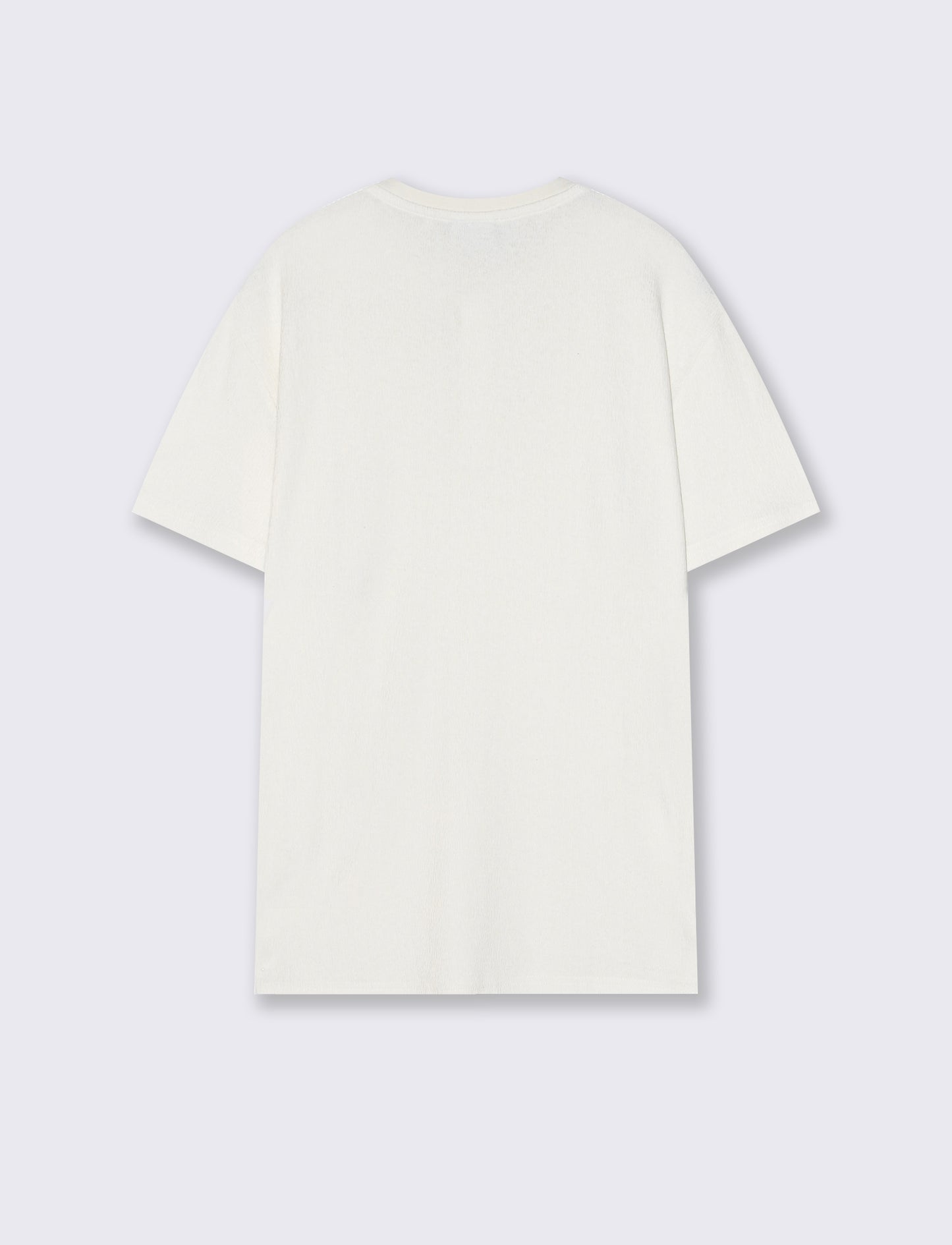 T-shirt Serafino in jacquard con colletto - Bianco sporco