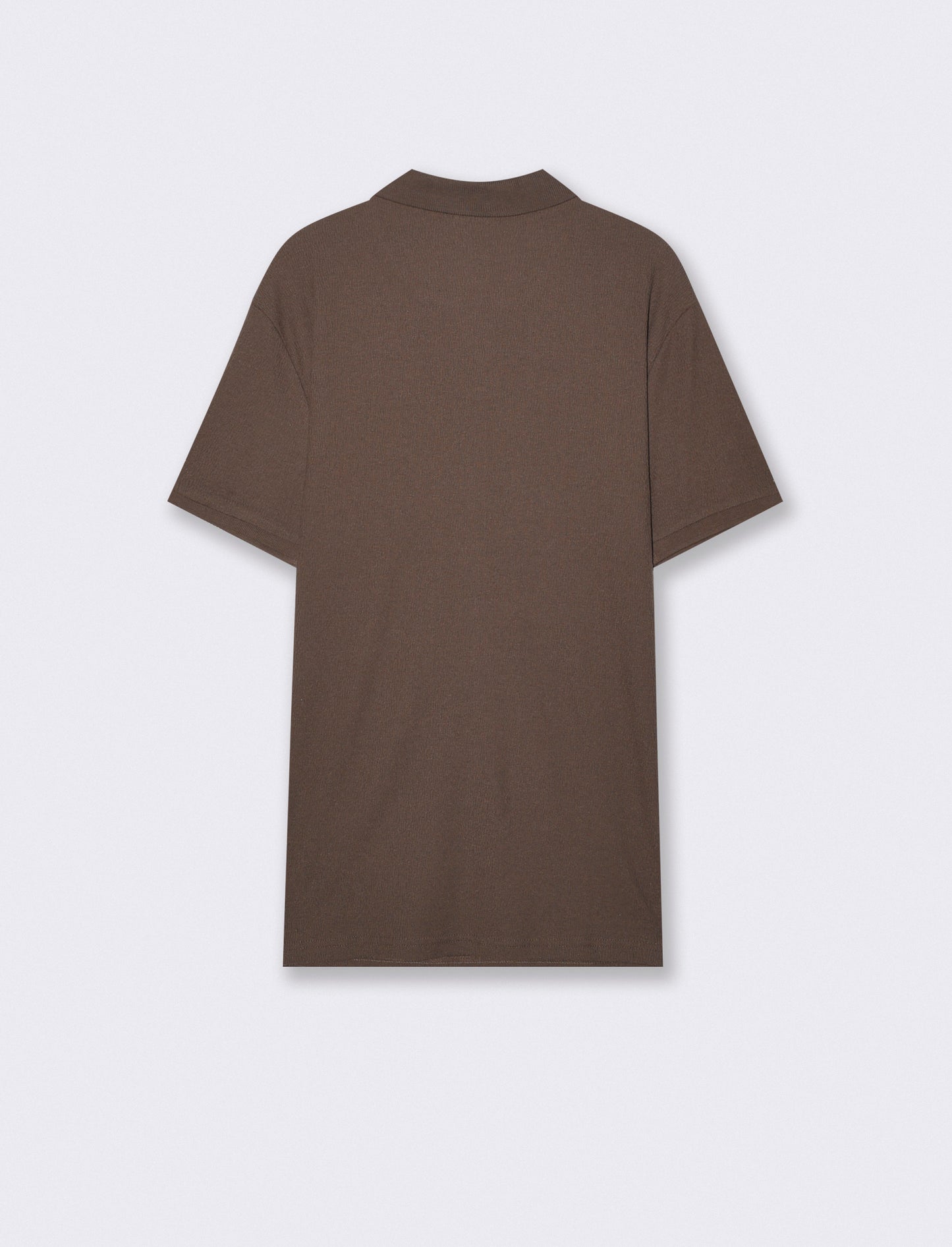 Polo Collo Derby in Jacquard Elegante - Moro