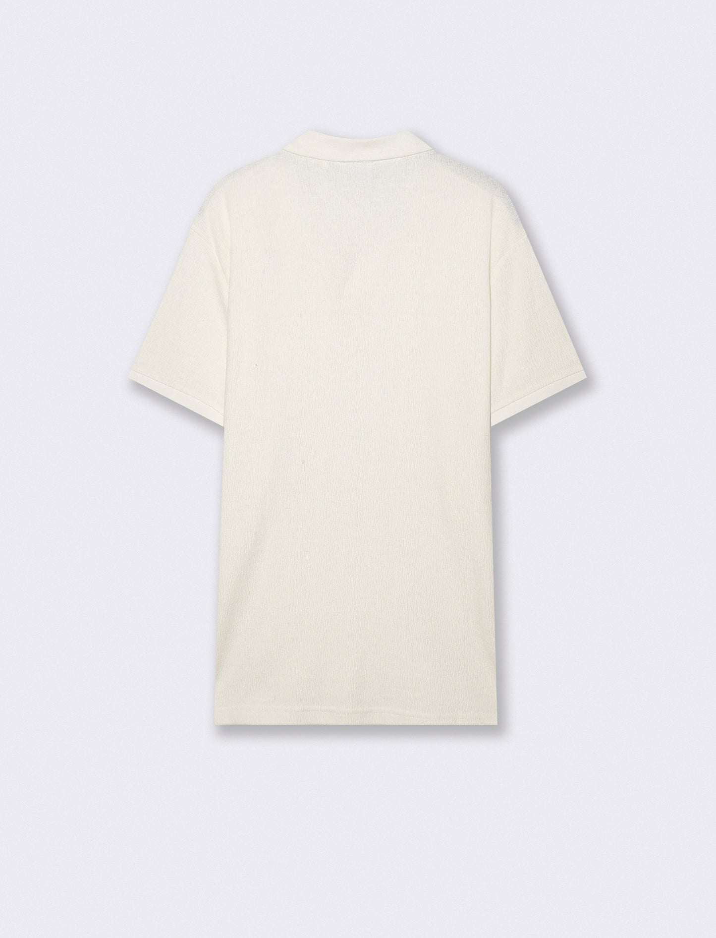 Polo Collo Derby in Jacquard Elegante - Bianco sporco