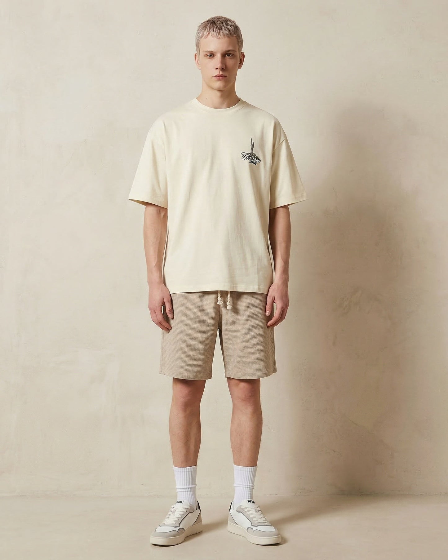 Bermuda Jogger in Jacquard VestibilitÃ  Relaxed - Beige