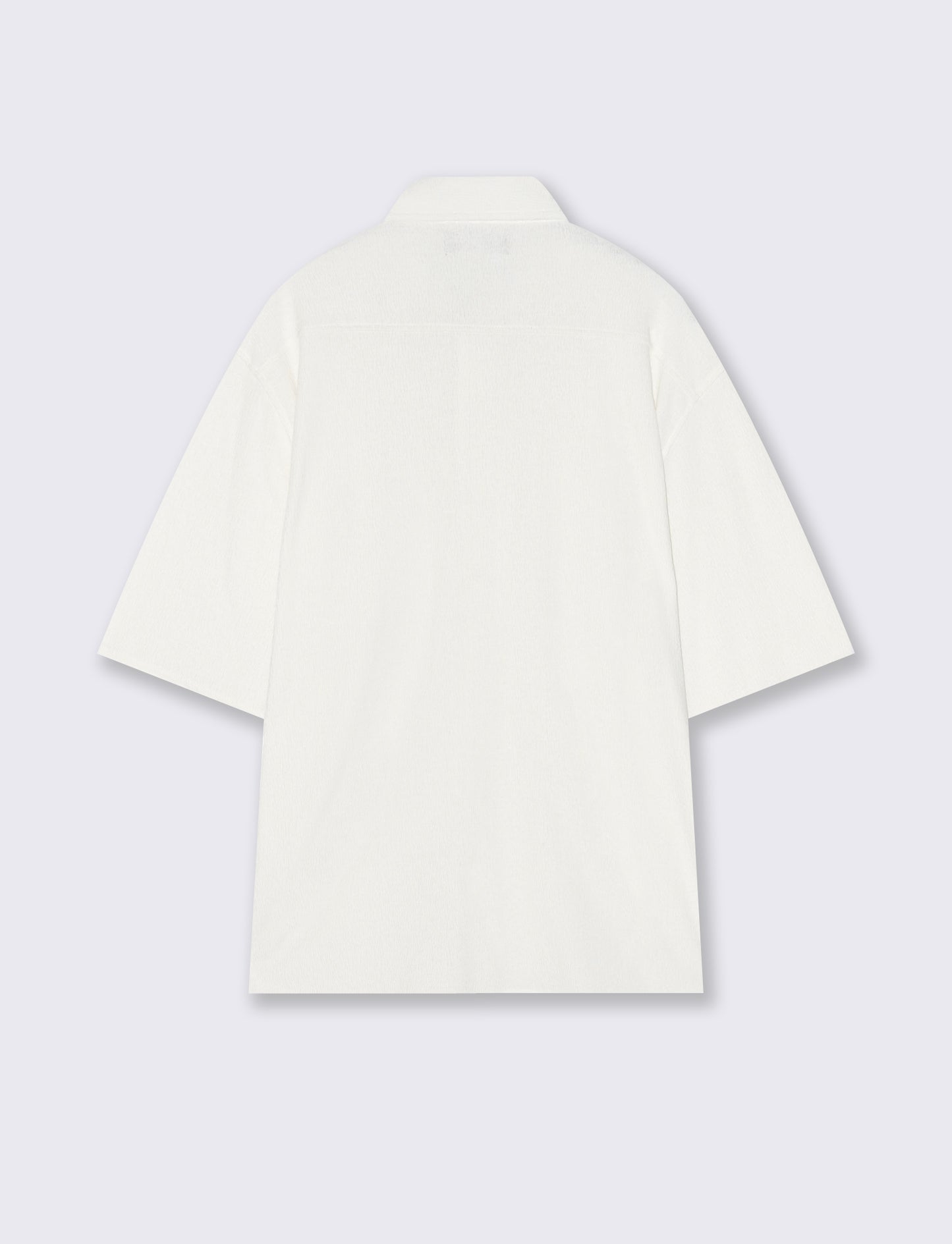 Short Sleeve Boxy Fit Jacquard Shirt - White