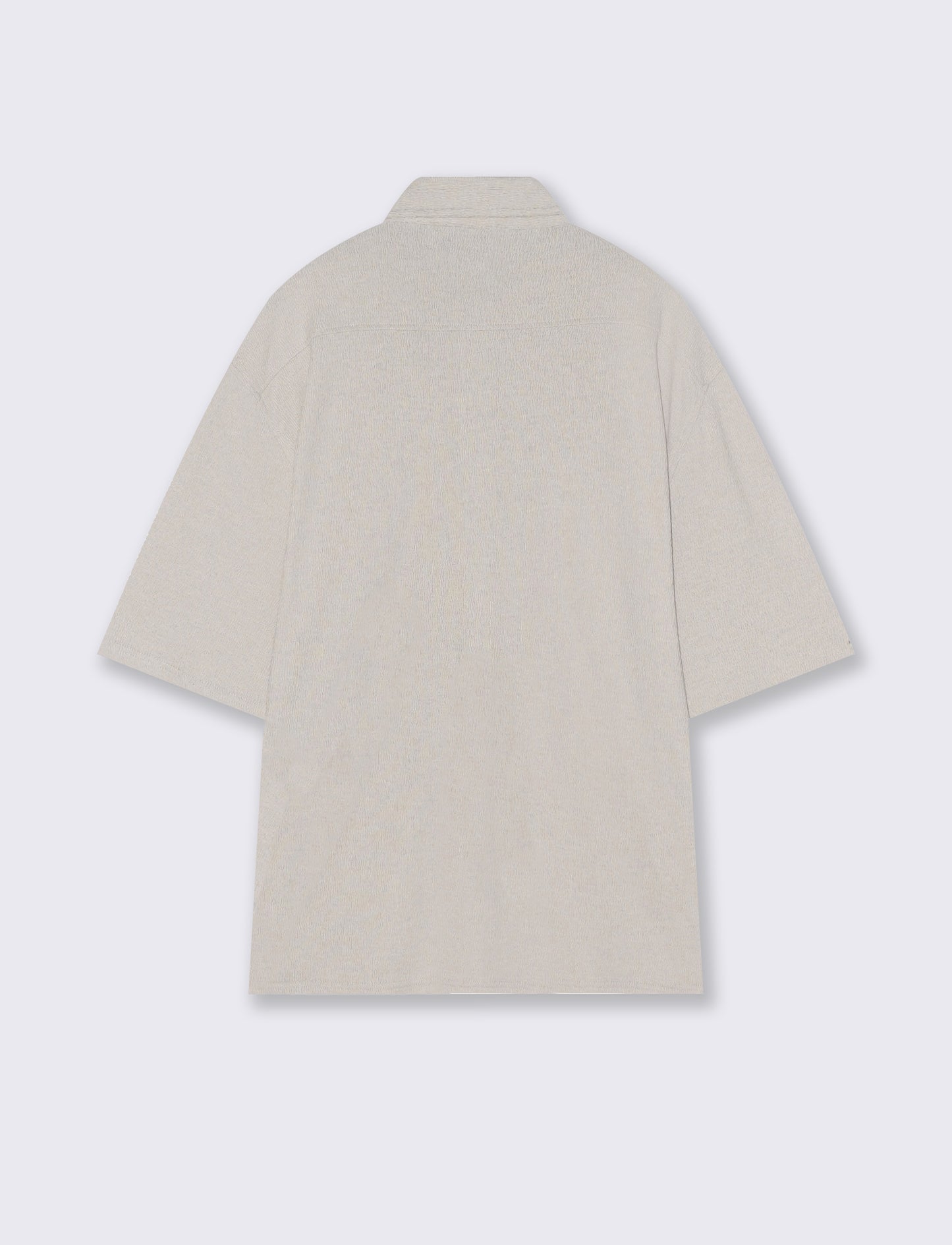 Camicia jacquard manica corta boxy fit - Sabbia