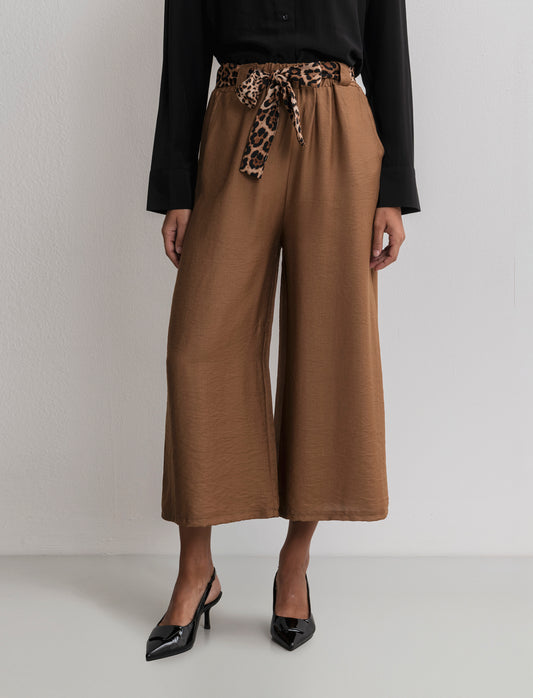 PANTALONE COULOTTE - Marrone tabacco