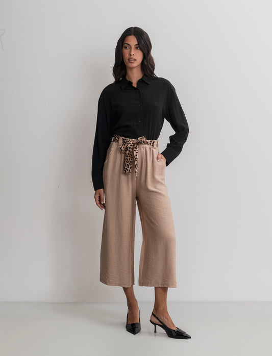 PANTALONE COULOTTE - Cammello