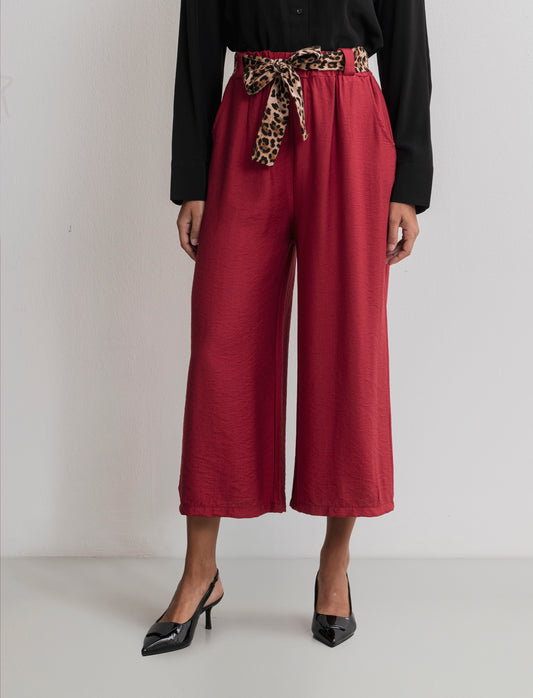 PANTALONE COULOTTE - Rosso india