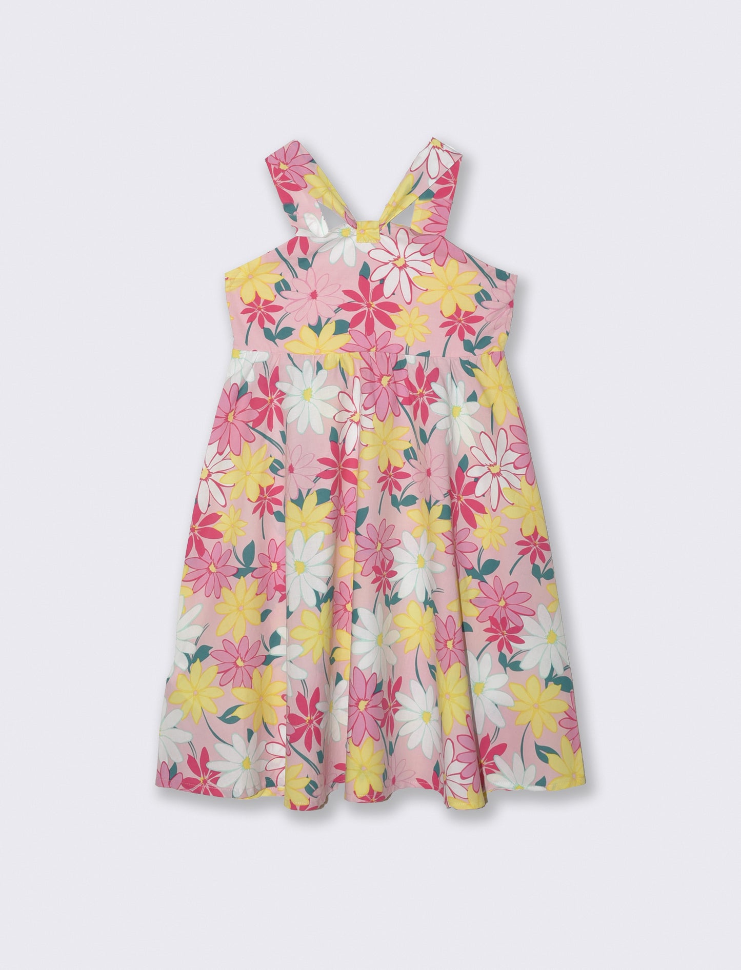 Abito con stampe e volant - Rosa