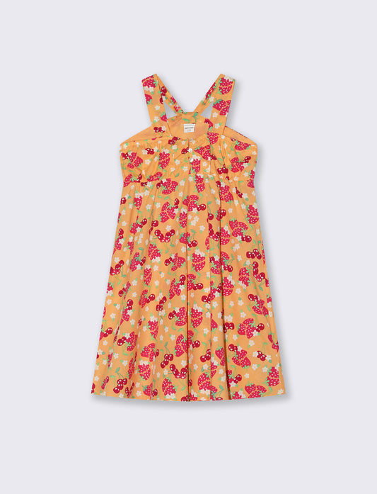 Abito con stampe e volant - Pesca