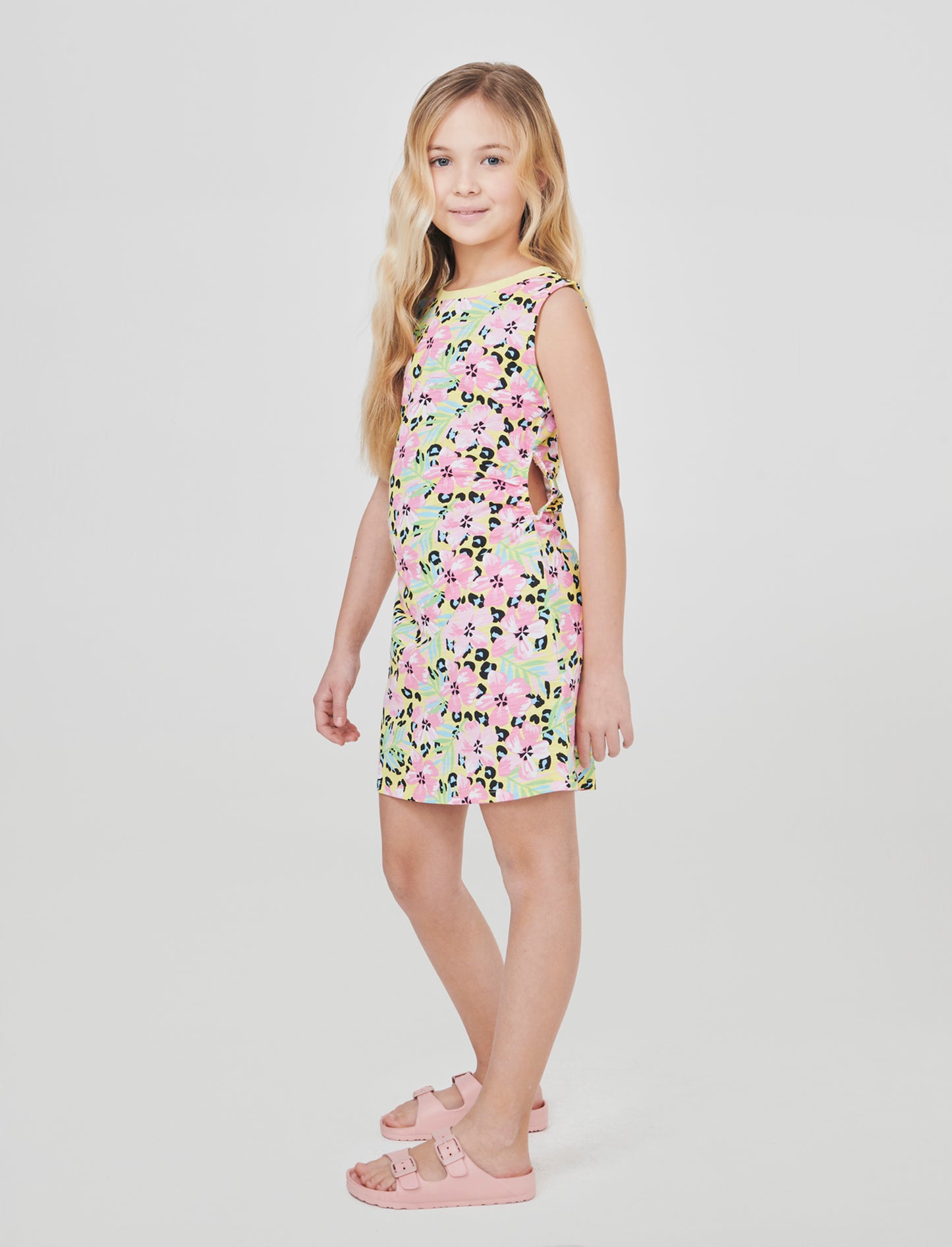 Abito aderente cut out laterali. - Giallo