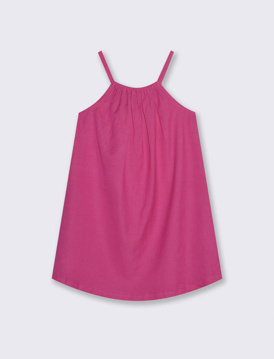 Abito leggero estivo con scollo all'americana - Fuxia