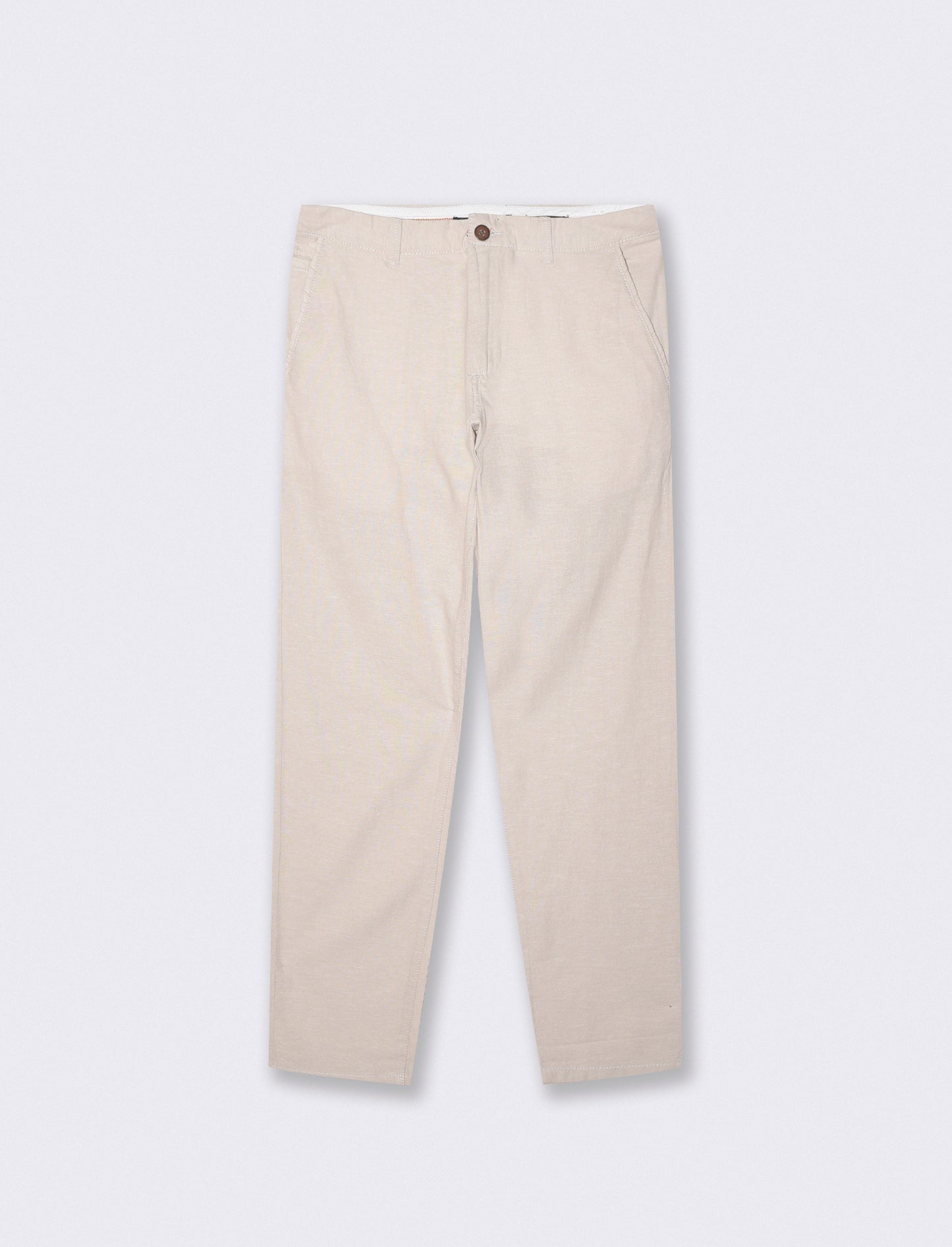 Pantaloni Chino Slim Fit in Lino - Sabbia