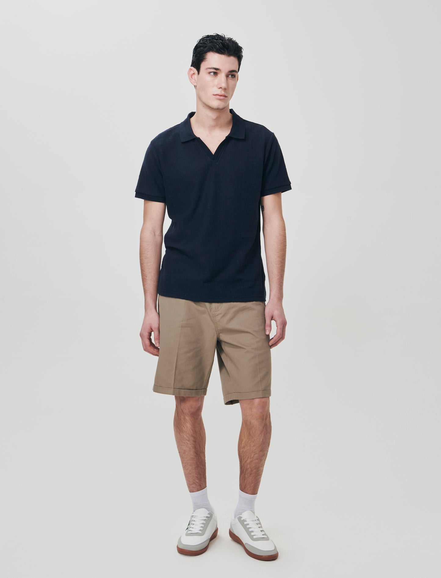 Bermuda Chino Regular Fit in Twill di Cotone - Verde kaki