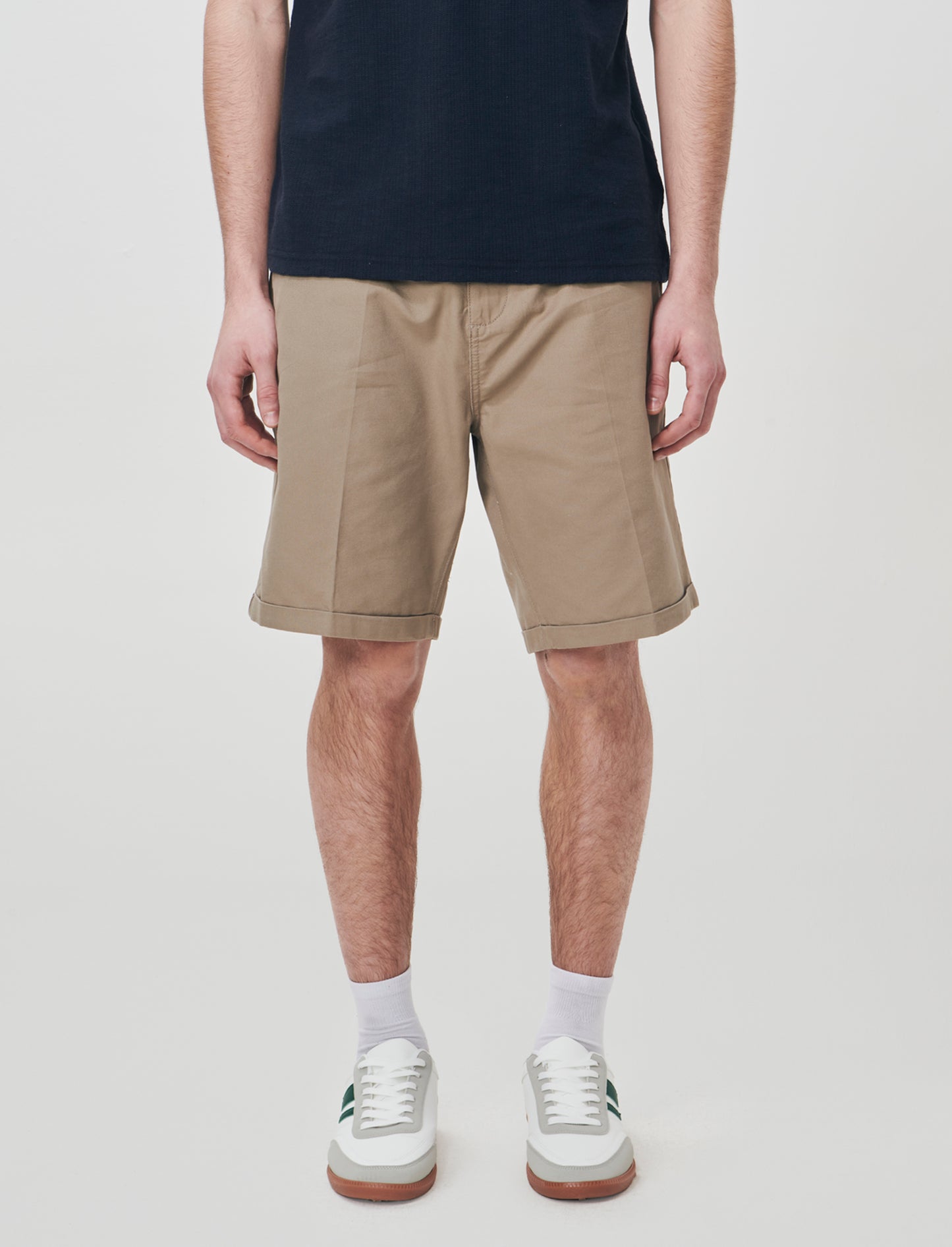Bermuda Chino Regular Fit in Twill di Cotone - Verde kaki