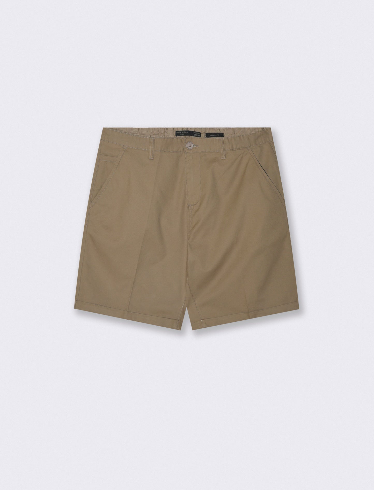 Bermuda Chino Regular Fit in Twill di Cotone - Verde kaki