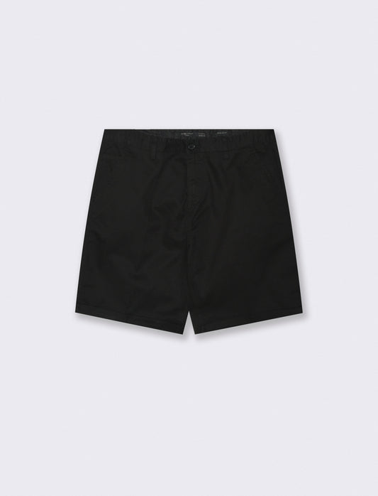 Bermuda Chino Regular Fit in Twill di Cotone - Nero