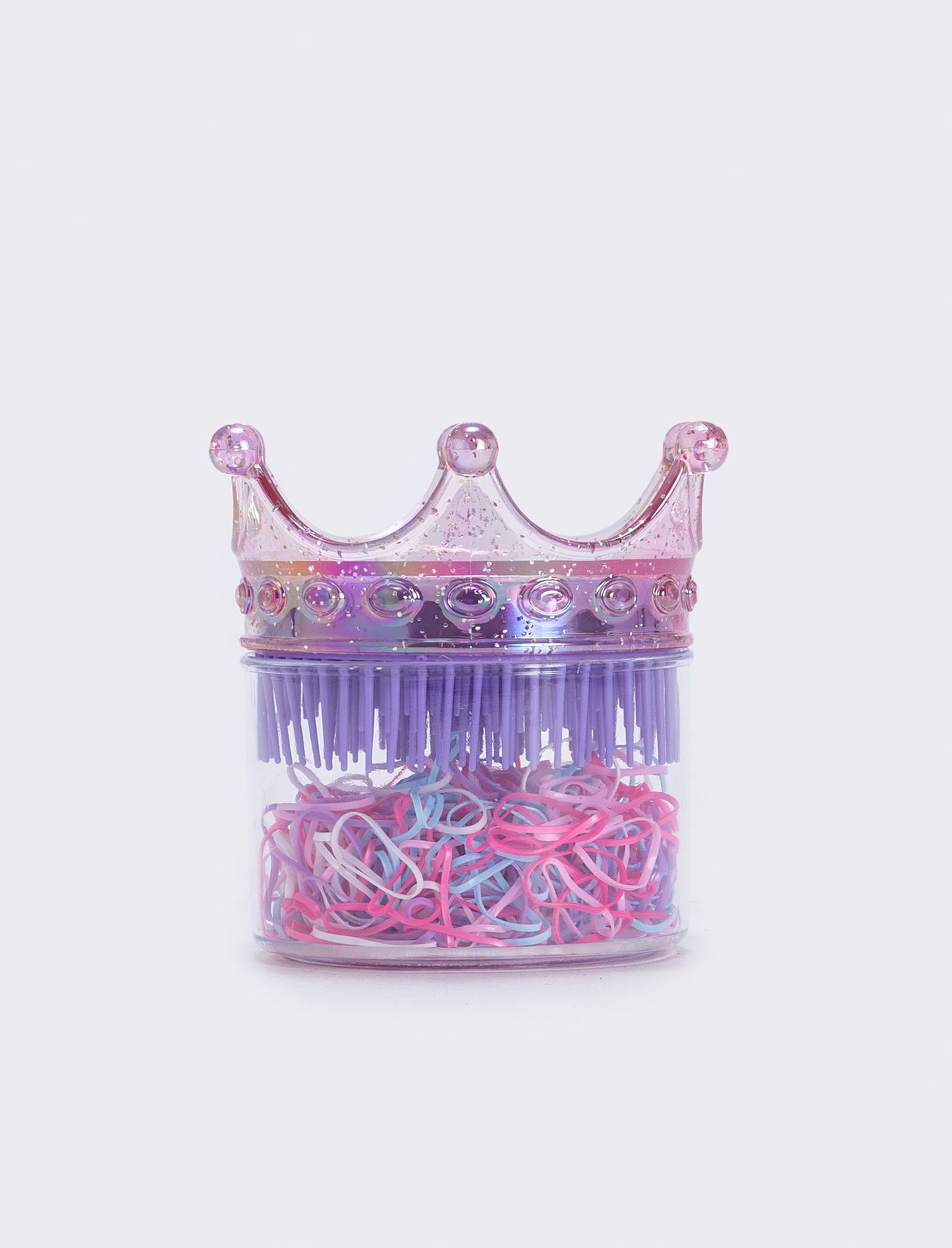 Spazzola corona con elastici per bambina - Lilla