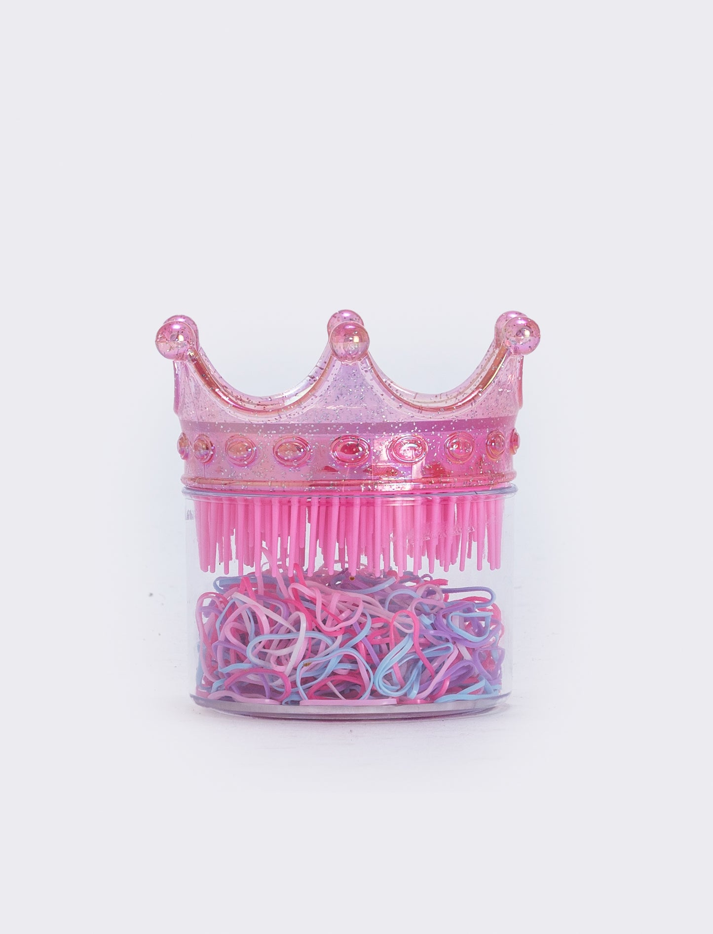 Spazzola corona con elastici per bambina - Rosa