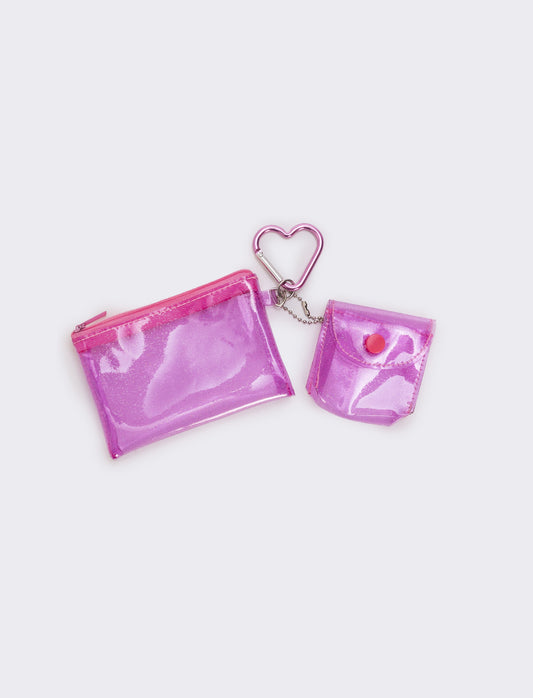 Keychain for girls with zipper and headphones - Purple