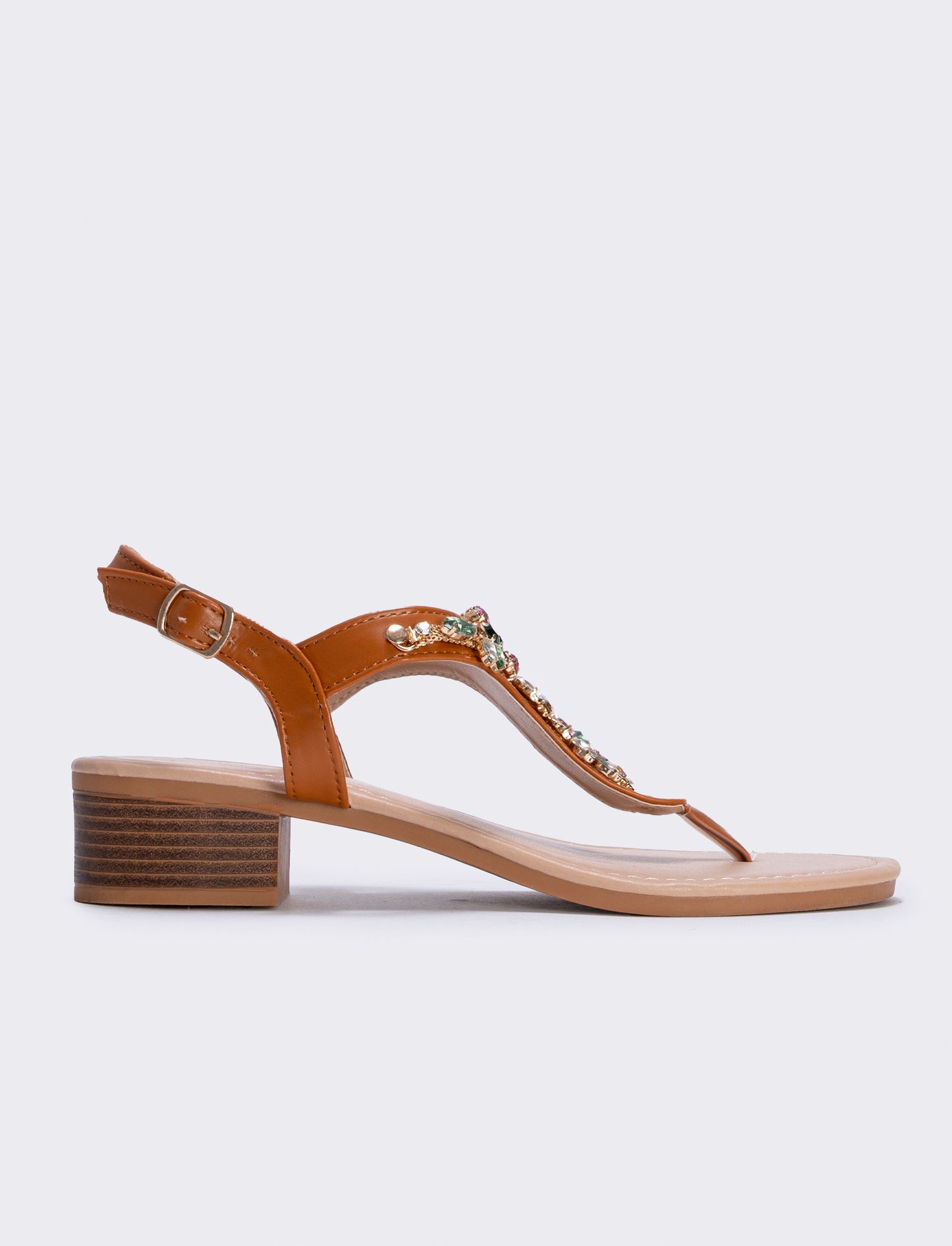 Sandalo capri da donna. - Cuoio