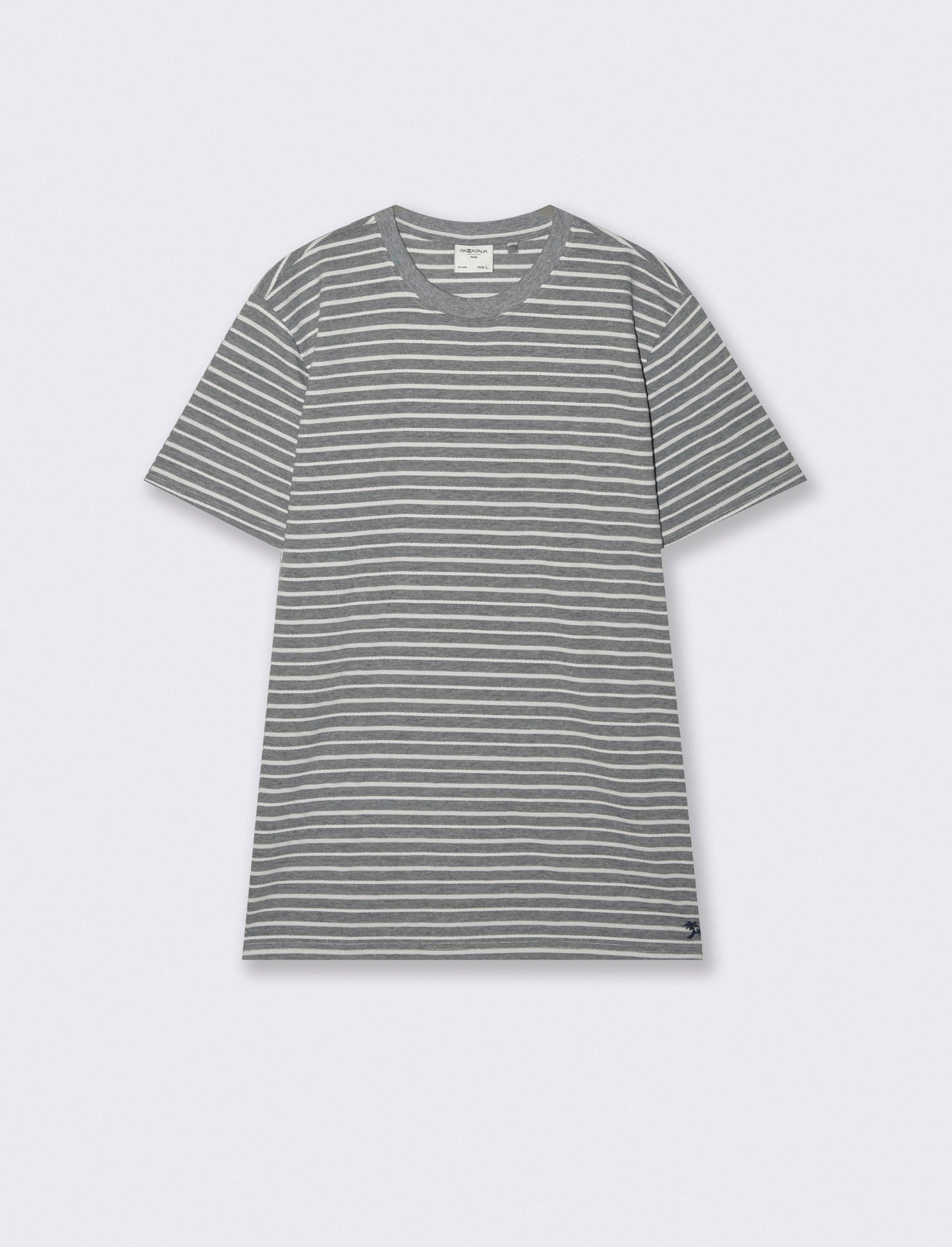 Jacquard striped crew neck T-shirt - Blue