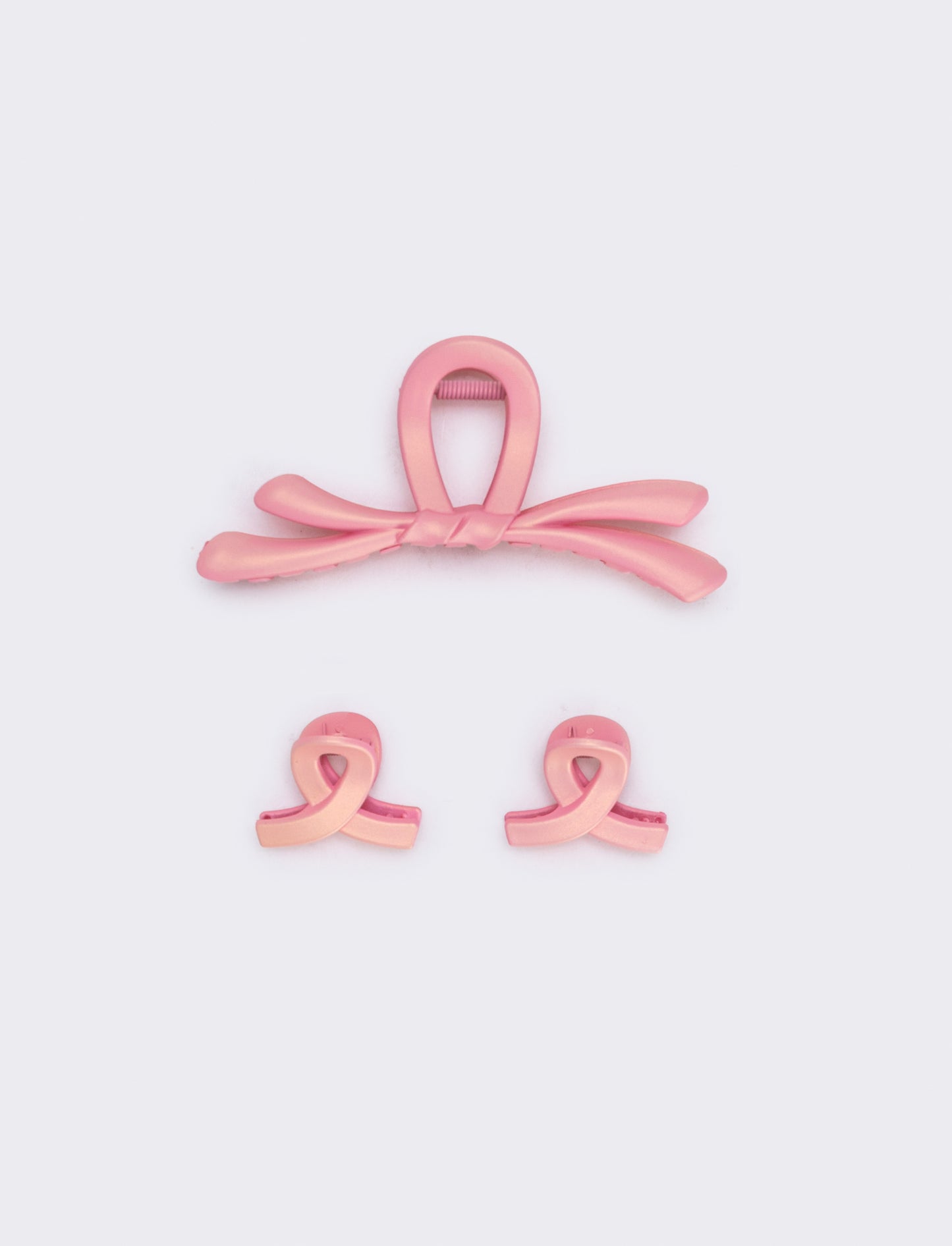 Set di 3 pinze opache fiocco - Rosa