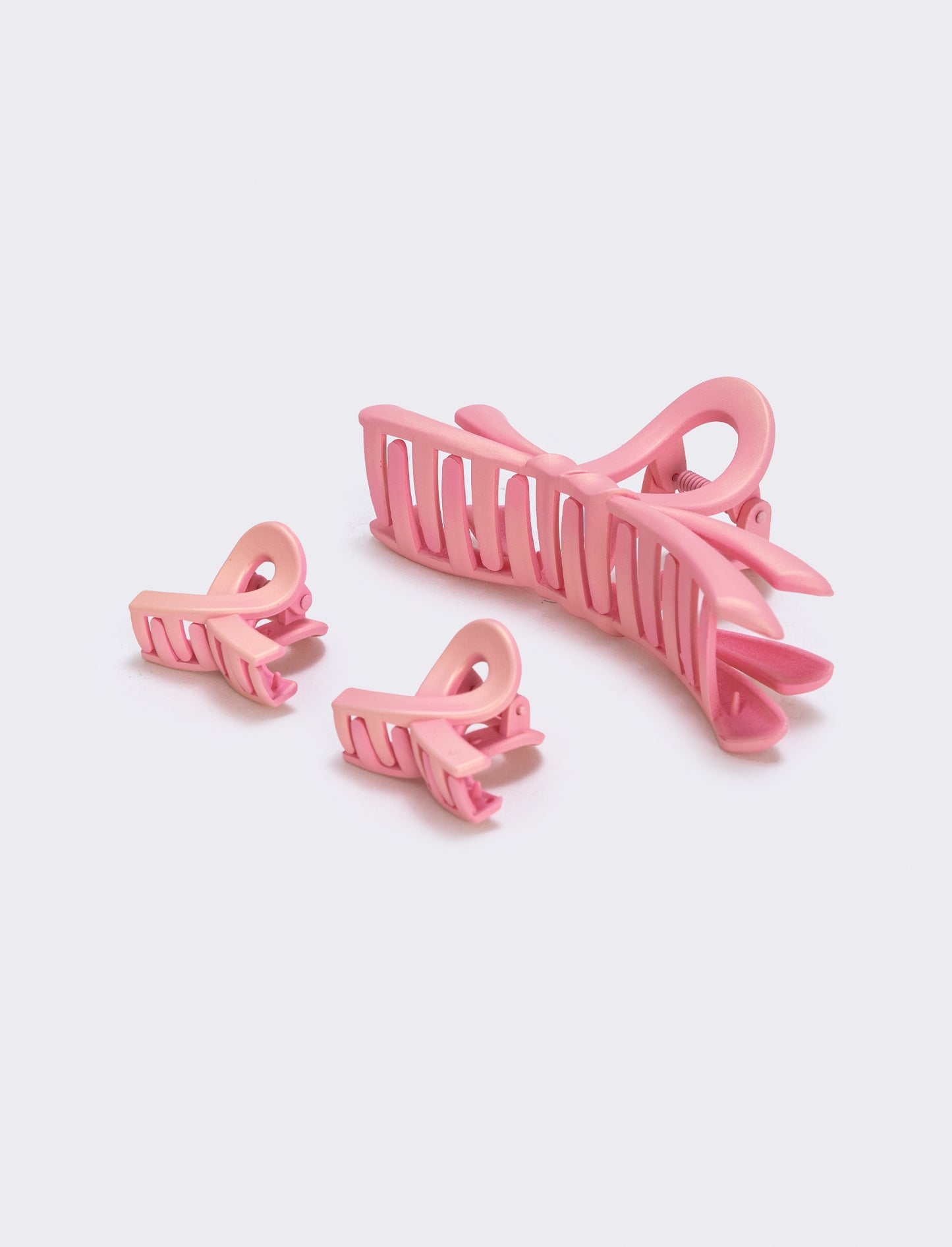 Set di 3 pinze opache fiocco - Rosa