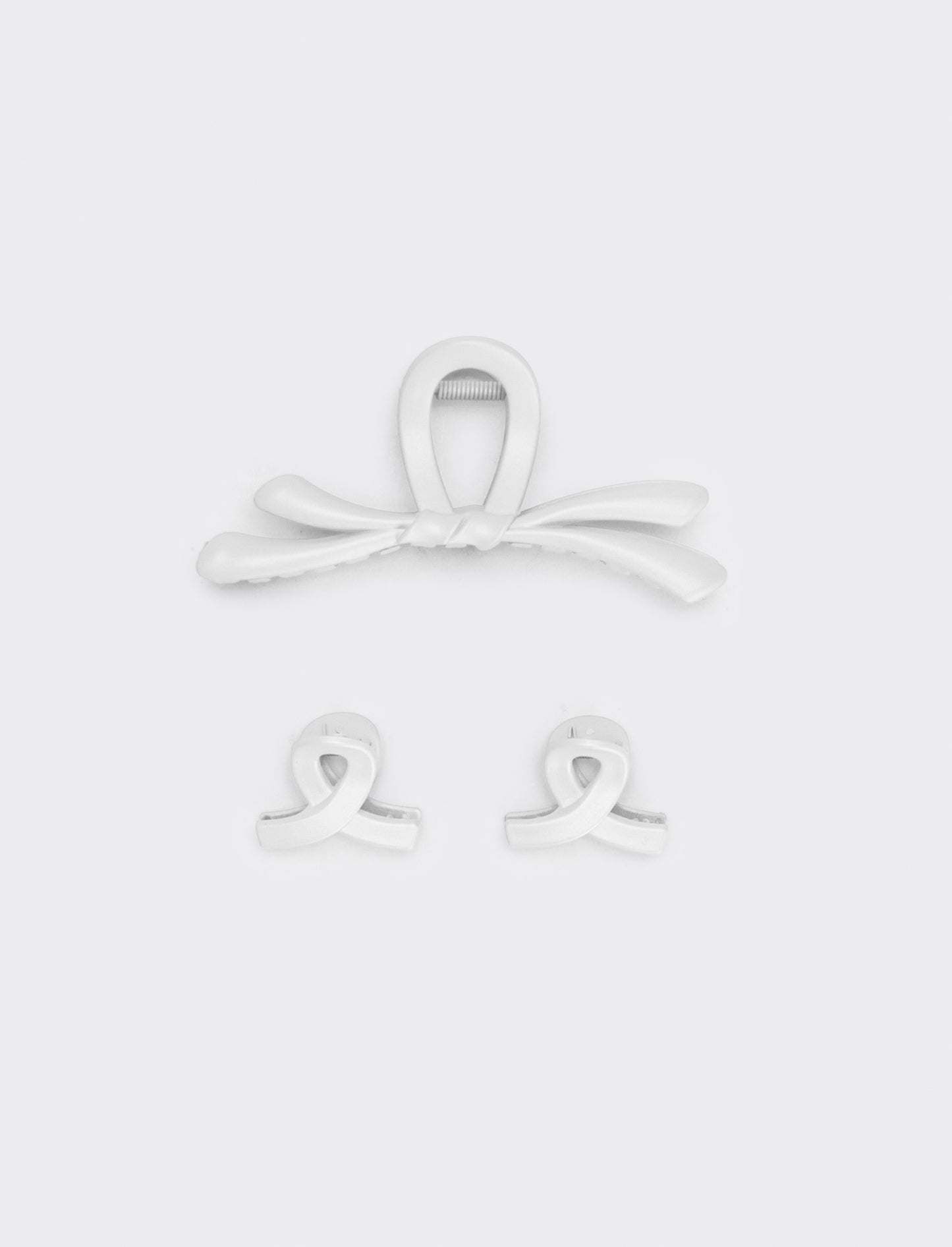 Set 3 pinze opache fiocco - Bianco