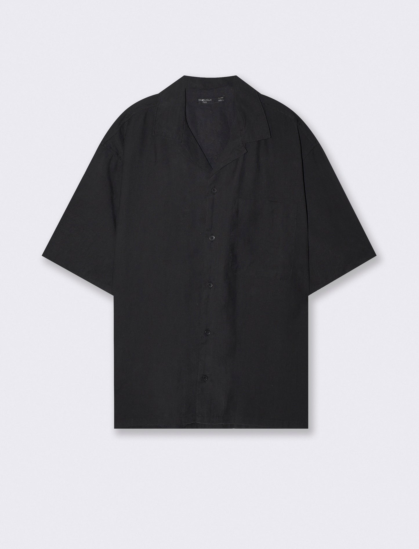 Camicia soft fit in misto lyocell - Nero