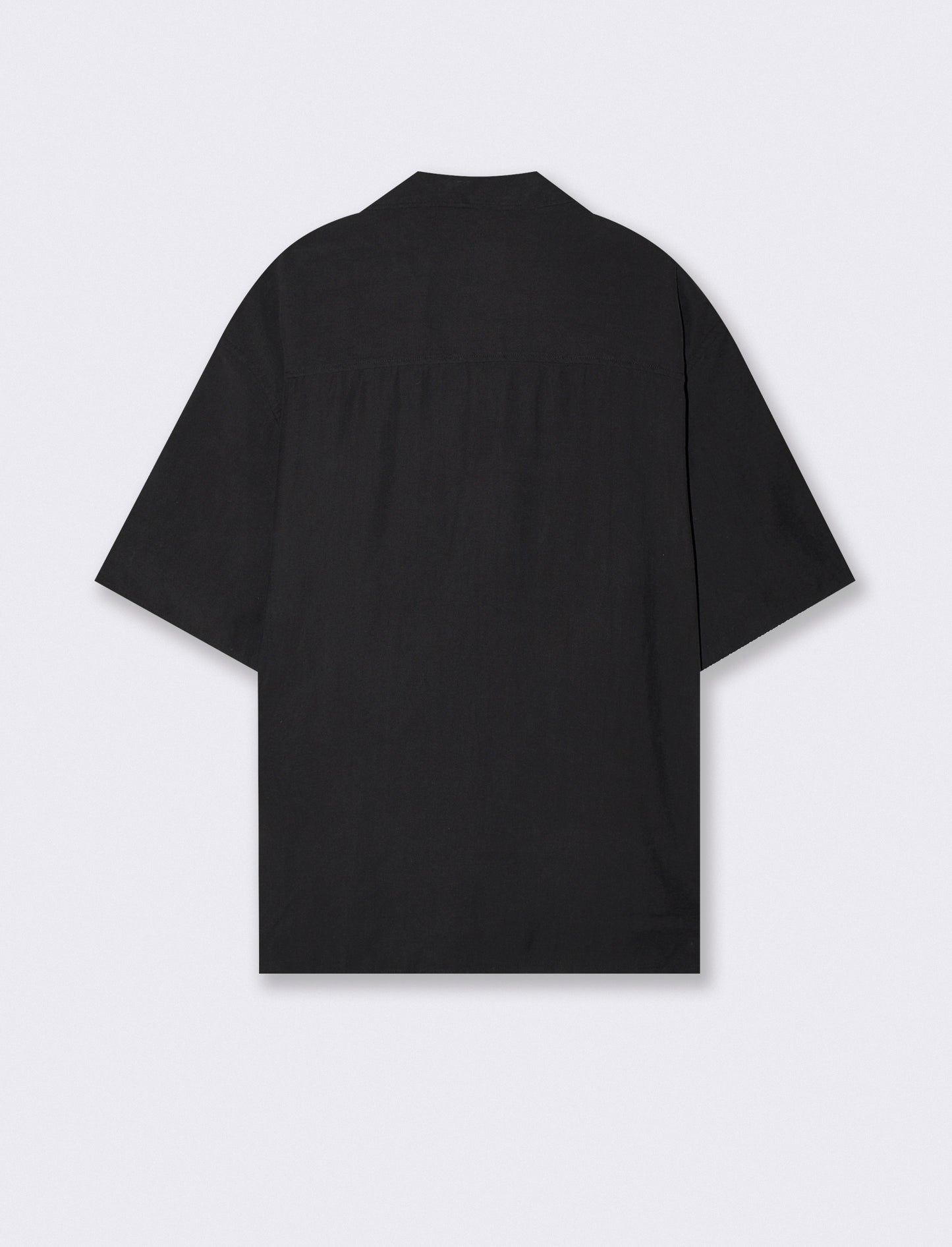 Camicia soft fit in misto lyocell - Nero