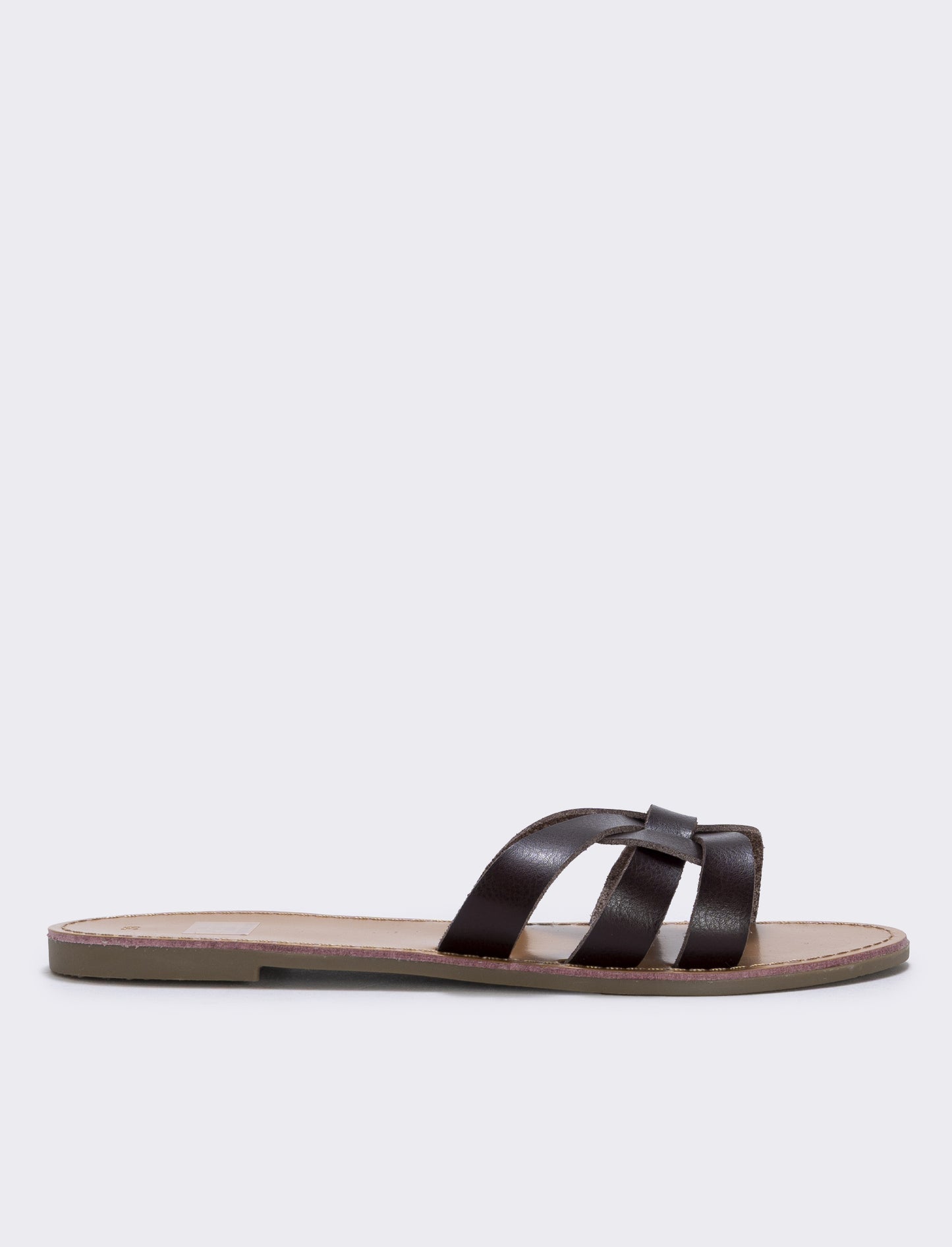 Woven polyurethane mules - Brown