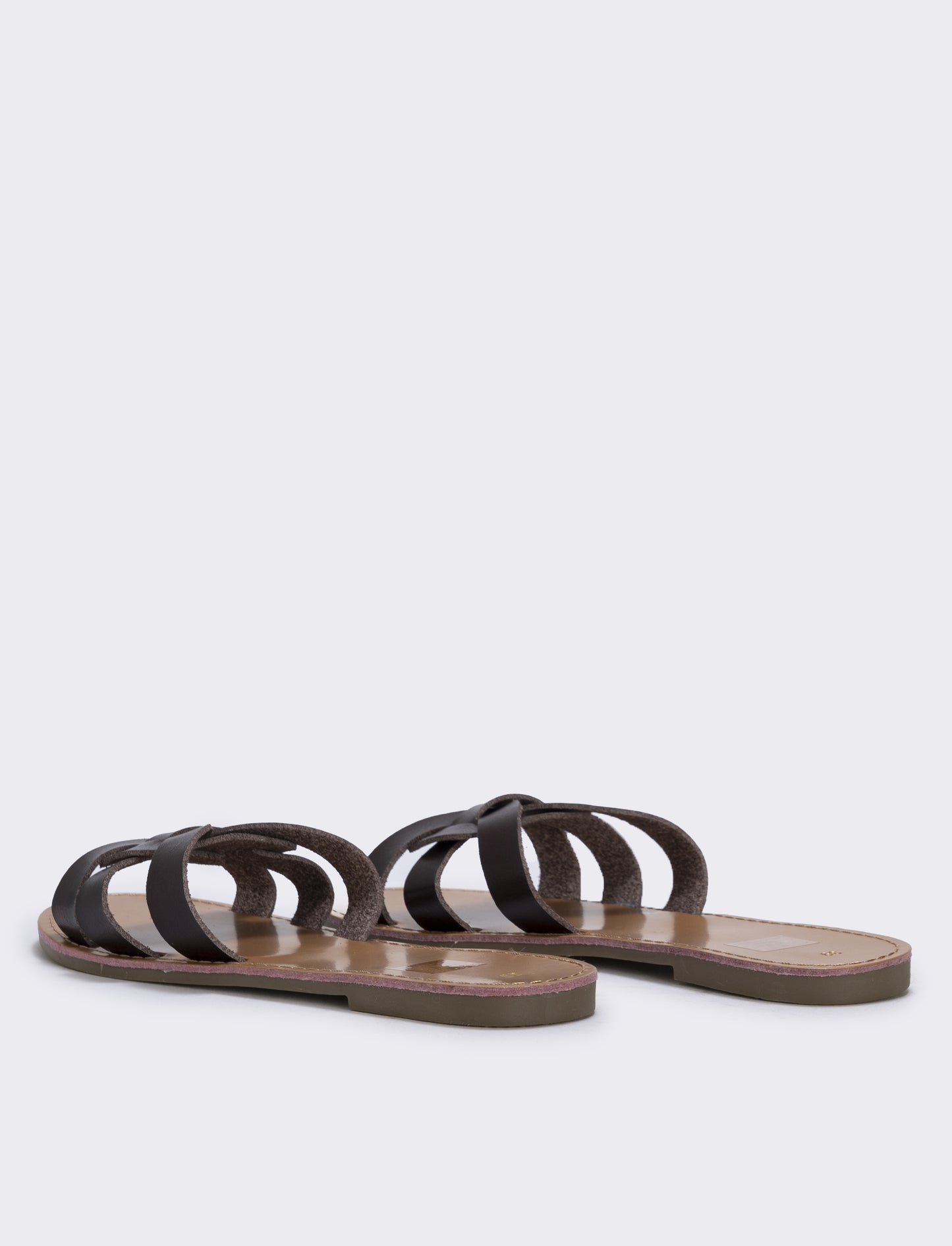 Woven polyurethane mules - Brown