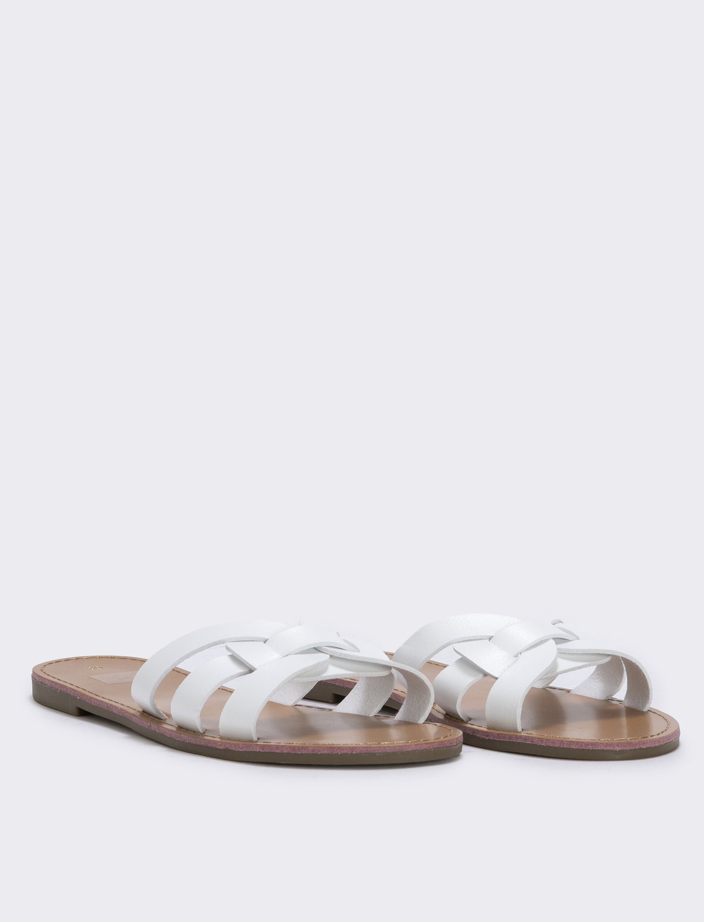 Mule da in poliuretano intrecciate - Bianco