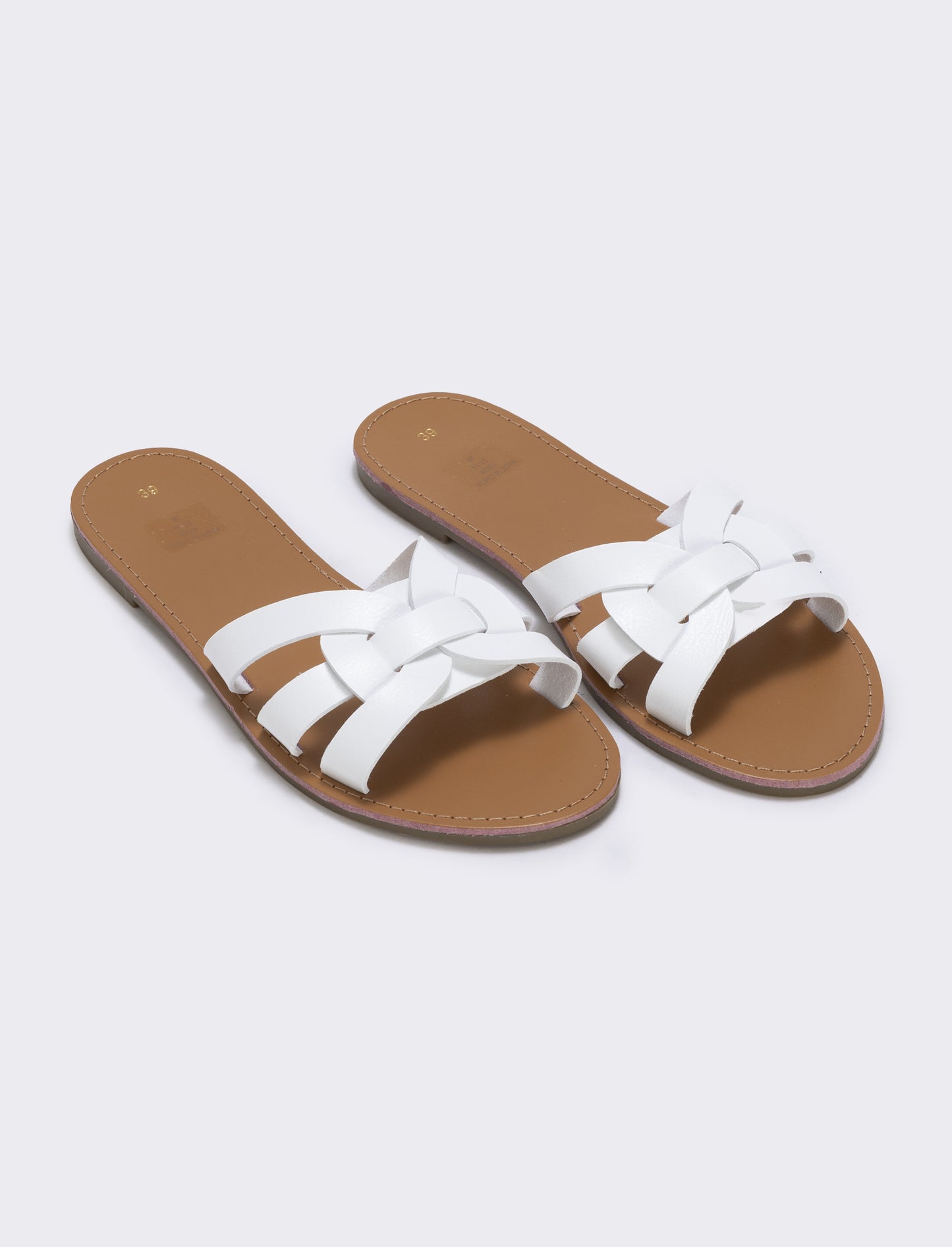 Mule da in poliuretano intrecciate - Bianco