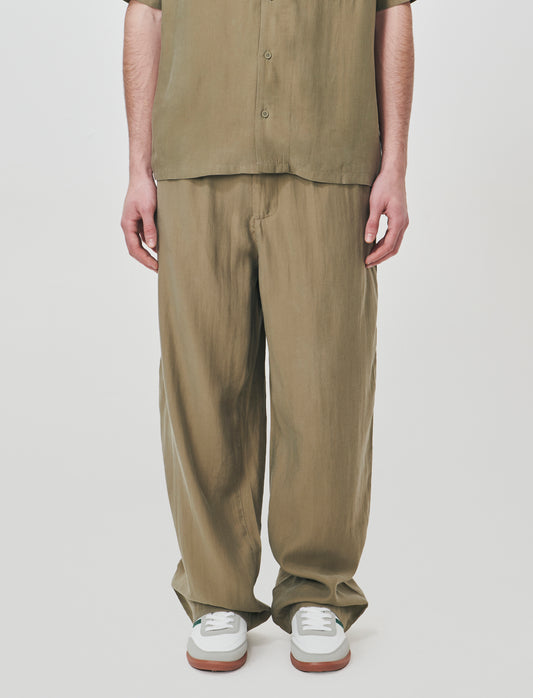 Pantaloni Chino Jogger in Misto Lyocell - Verde kaki