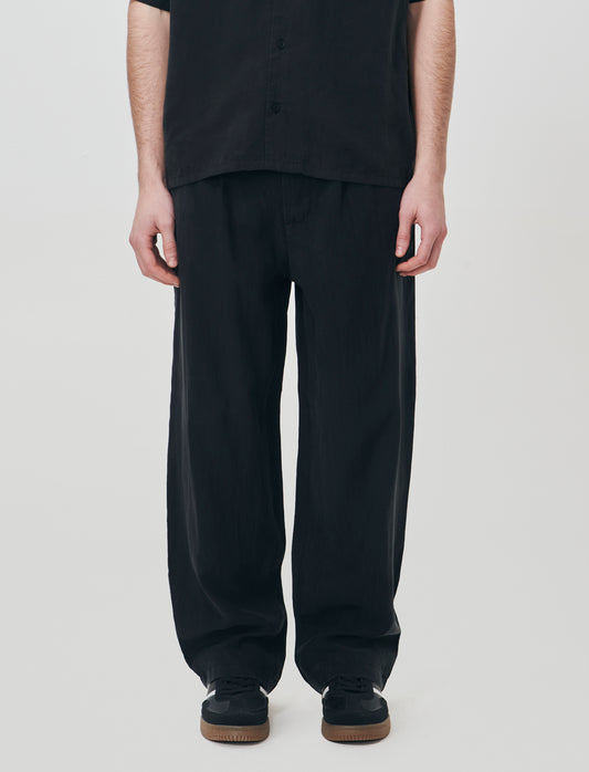 Pantaloni Chino Jogger in Misto Lyocell - Nero