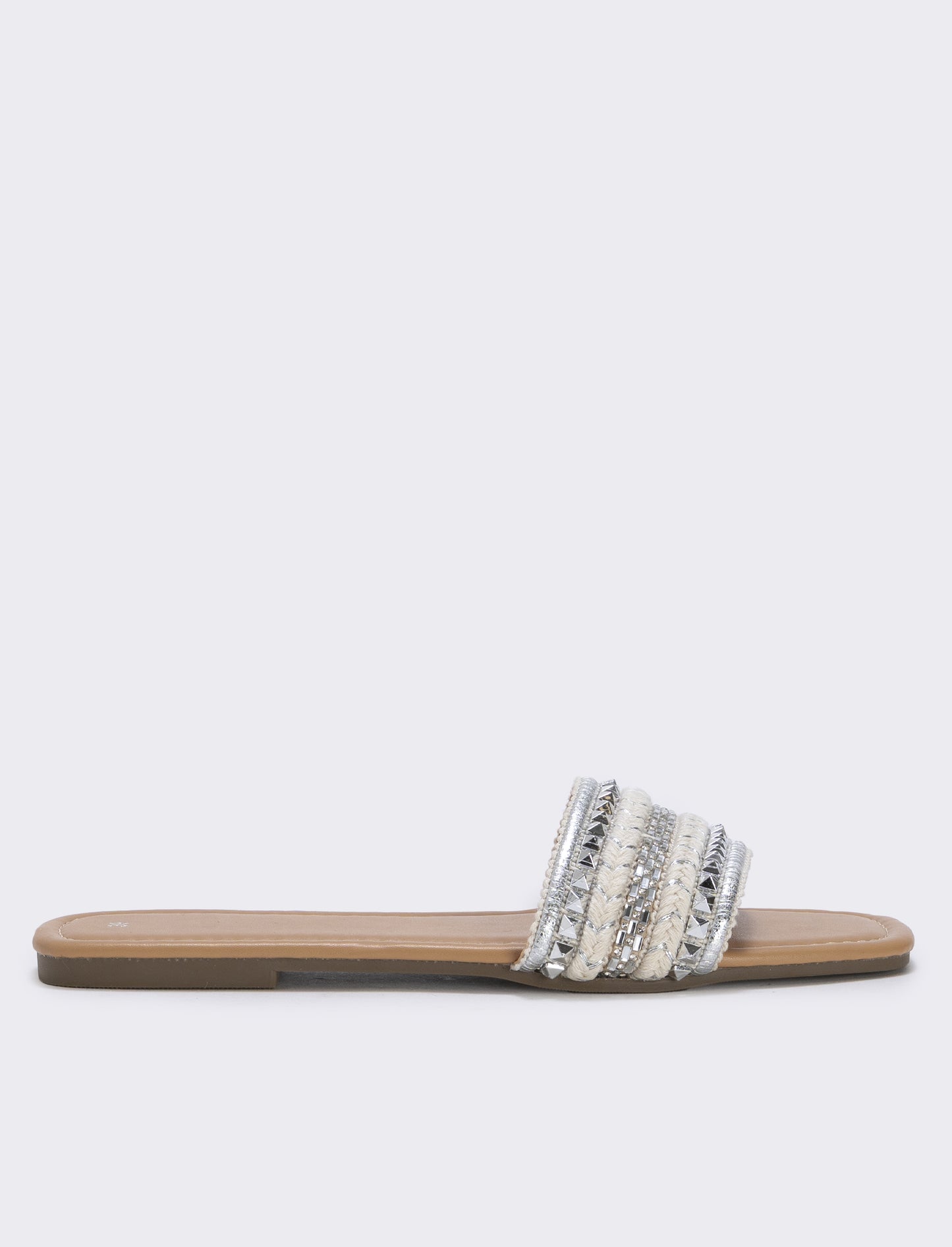 Silver mules with studs - Silver