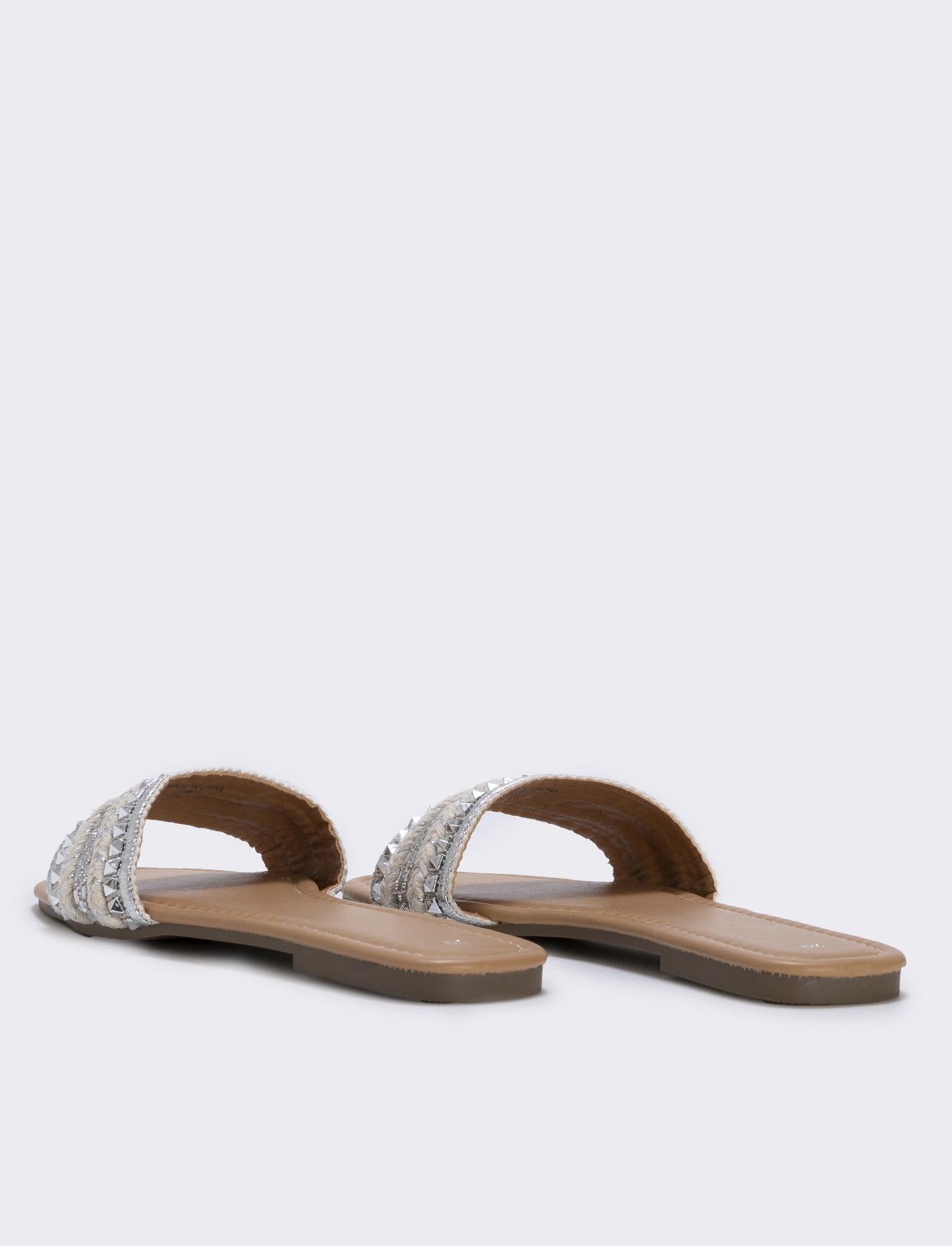 Silver mules with studs - Silver