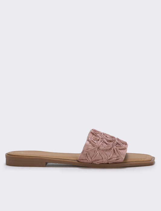 Mule effetto paglia da donna - Rosa
