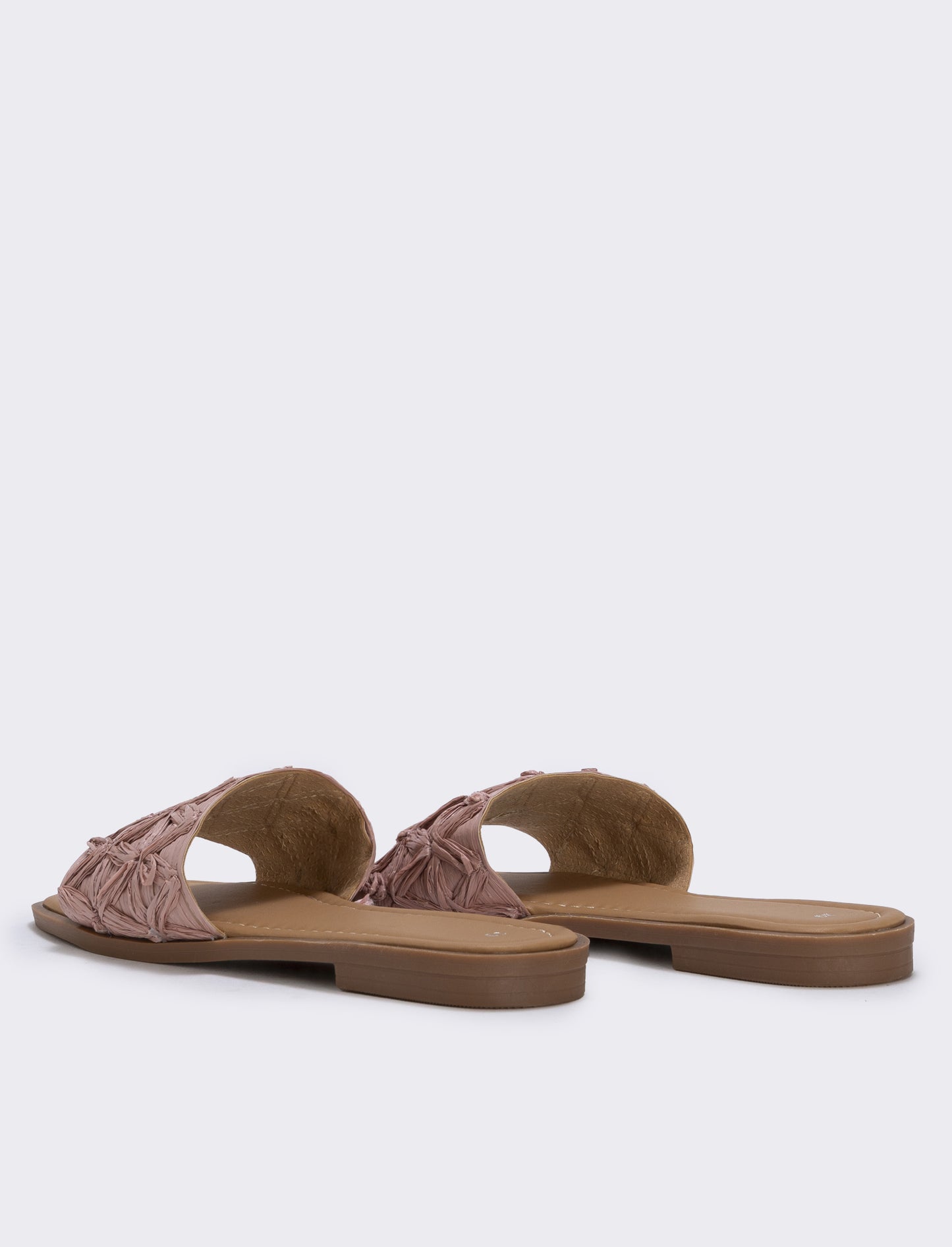 Polyurethane straw effect mules - Pink