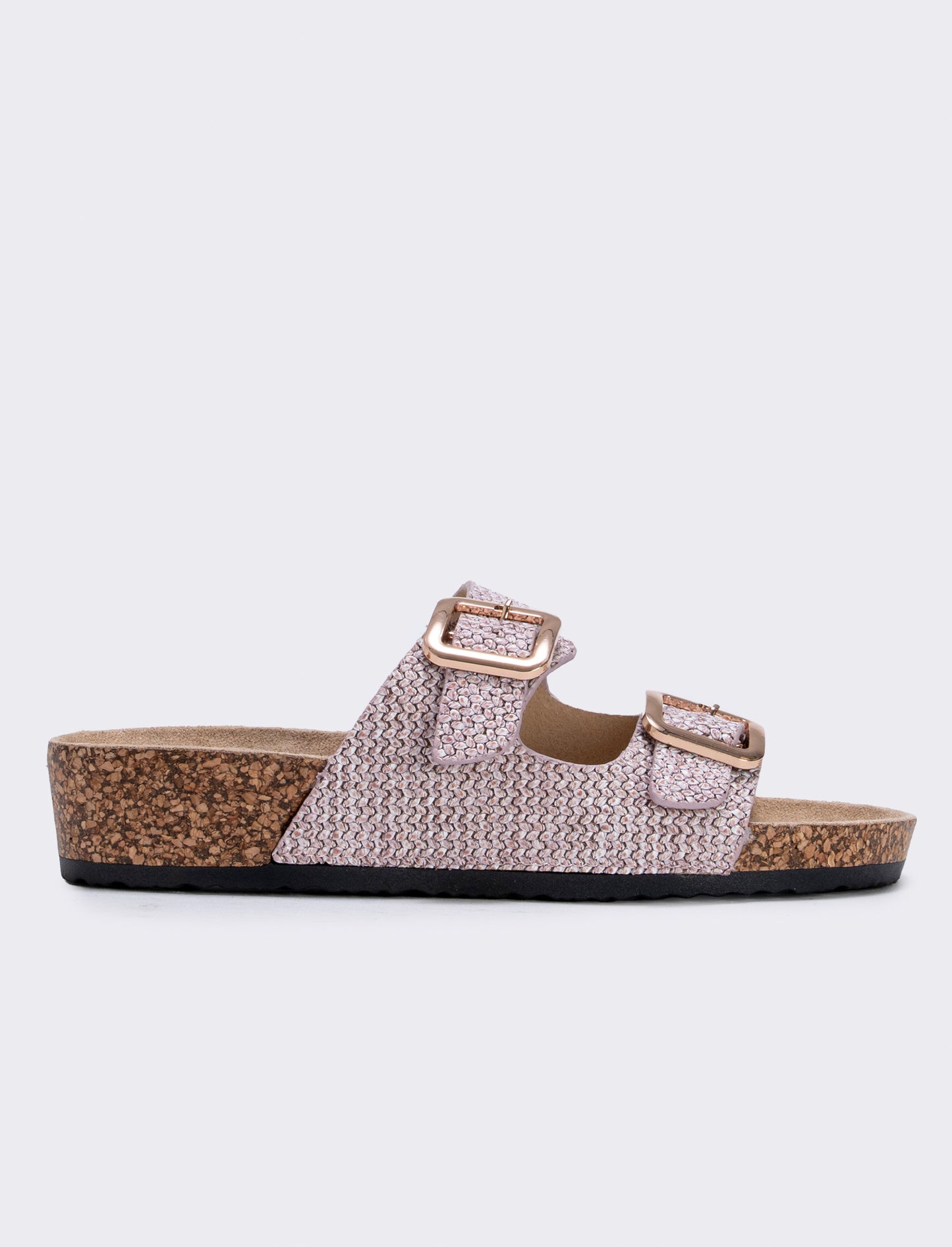 Sandalo effetto rafia da donna - Rosa