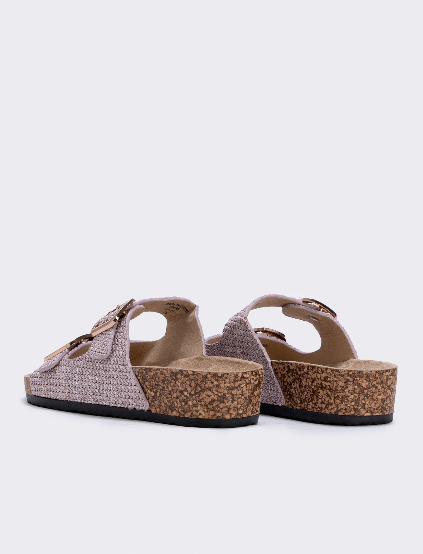 Sandalo effetto rafia da donna - Rosa