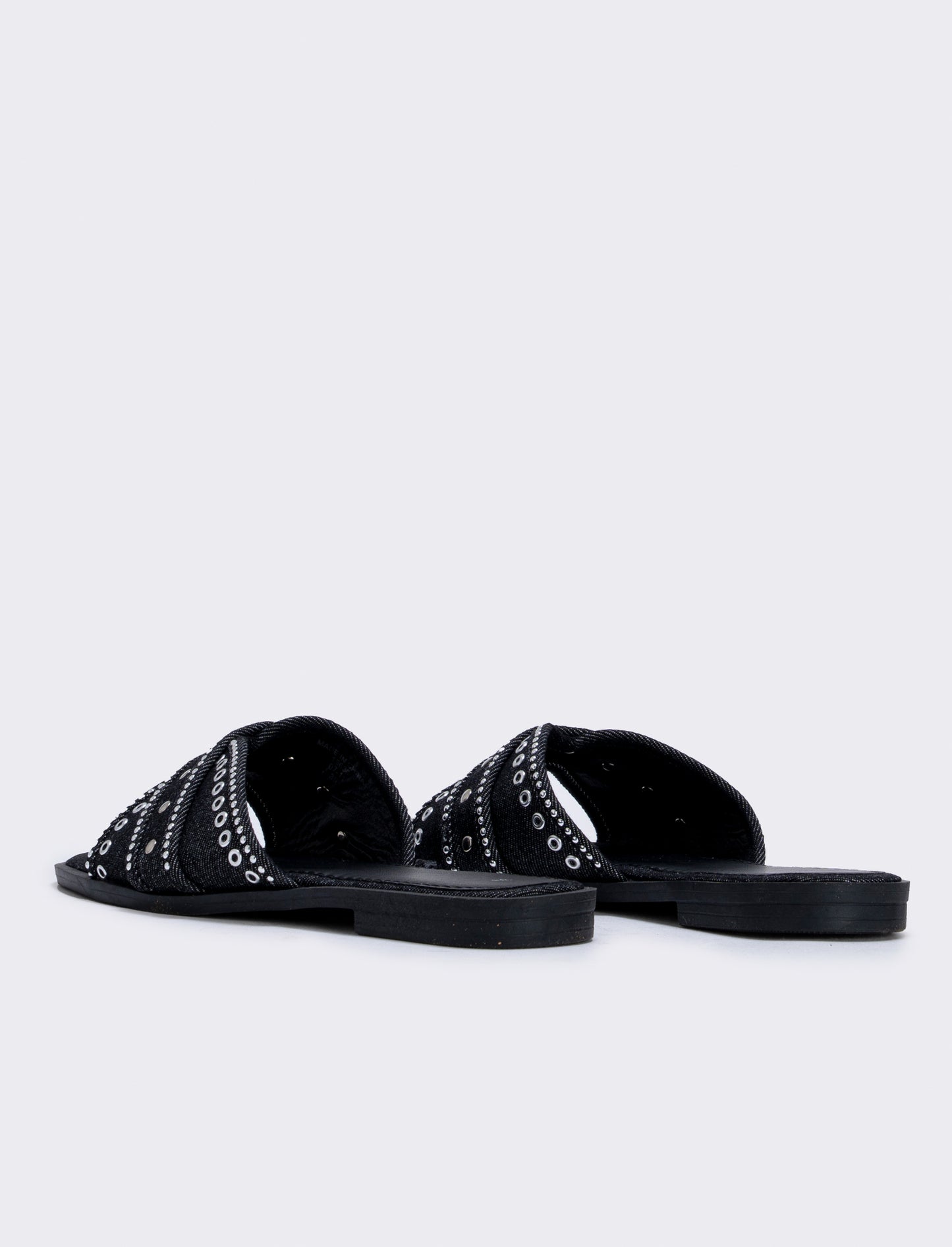 Mule in denim da donna - Nero