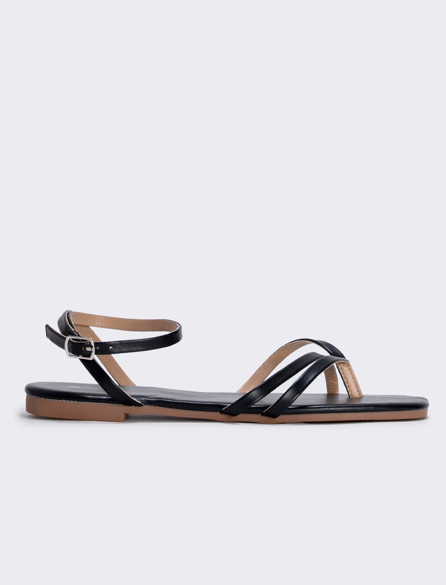 Sandalo con cinturino alla caviglia da donna - Nero