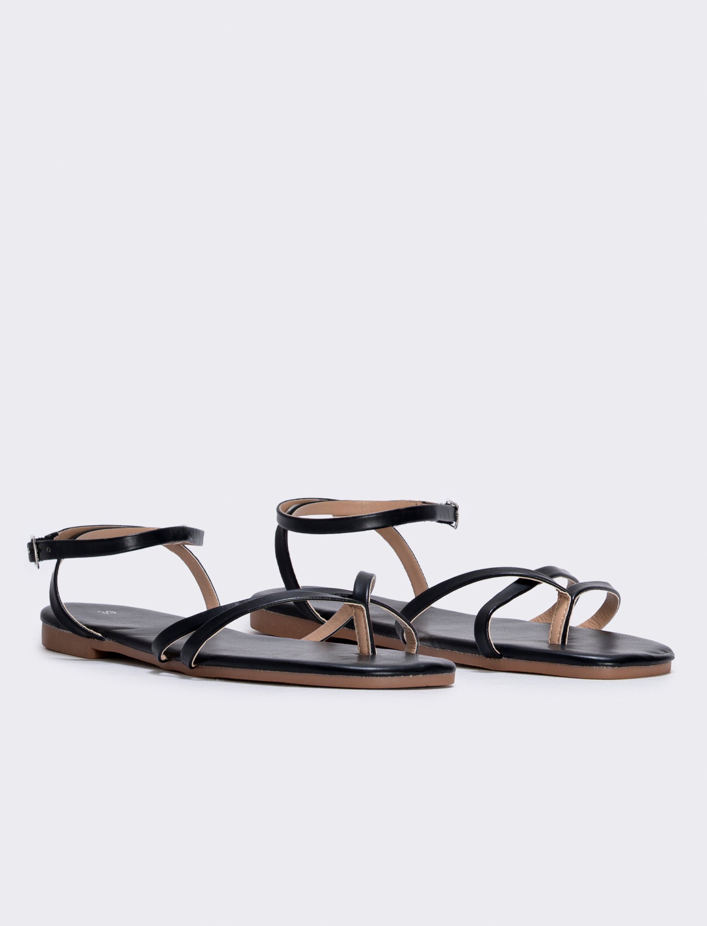 Sandalo con cinturino alla caviglia da donna - Nero