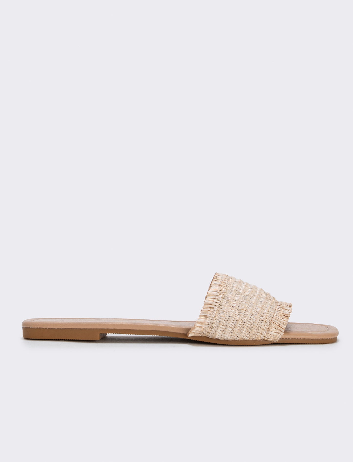 Mule da effetto paglia laminata - Beige