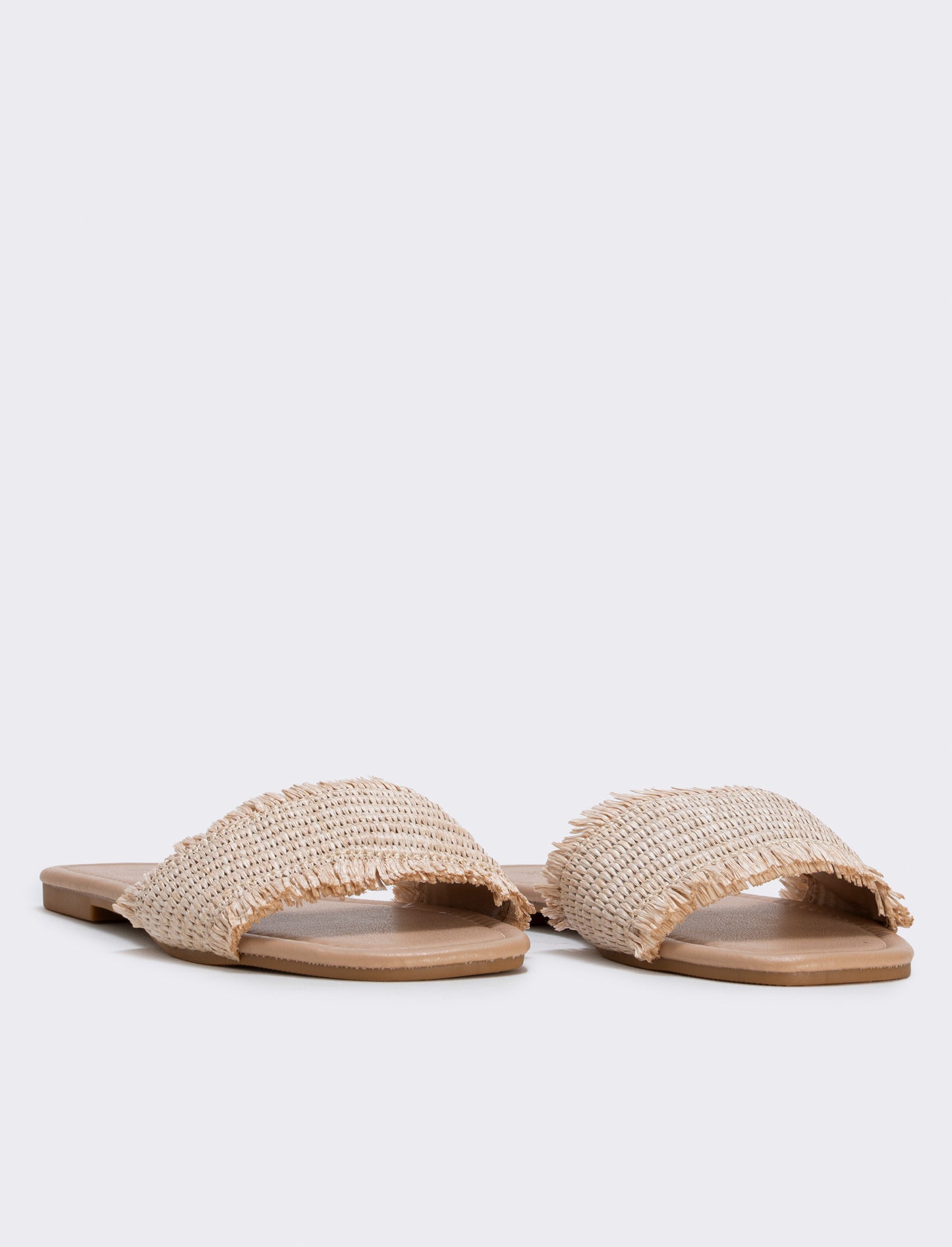 Mule da effetto paglia laminata - Beige