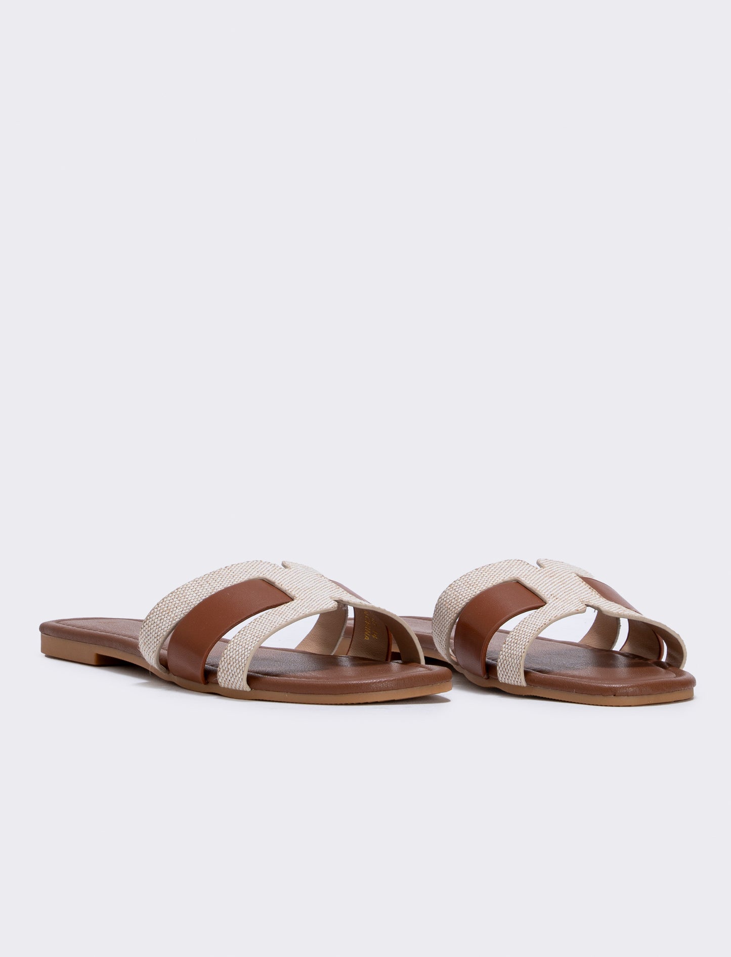 Mule multimateriale da donna - Testa di moro