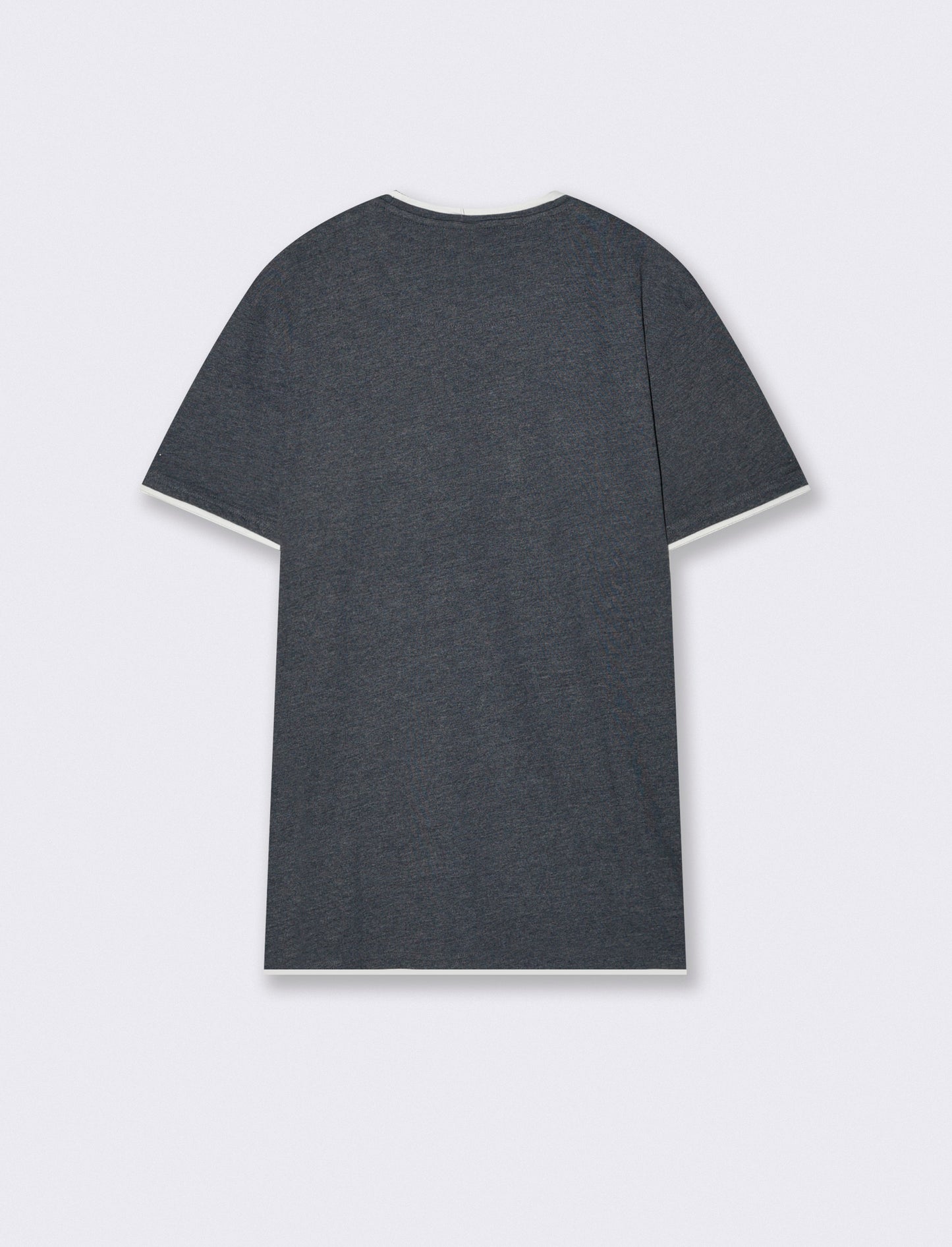 T-shirt melange con tasca e dettagli bianchi - Blu